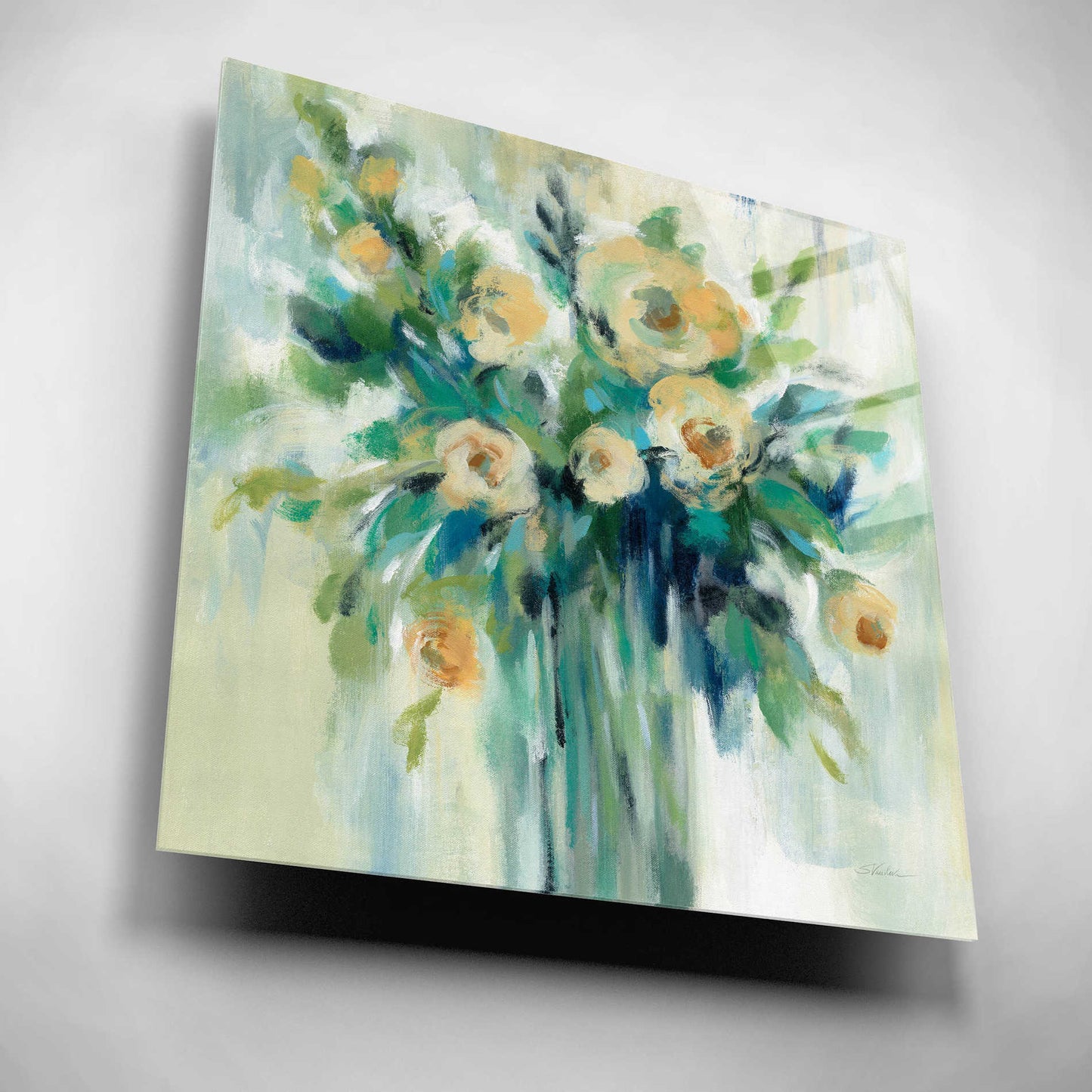 Epic Art 'Vase of Flowers' by Silvia Vassileva, Acrylic Glass Wall Art,12x12