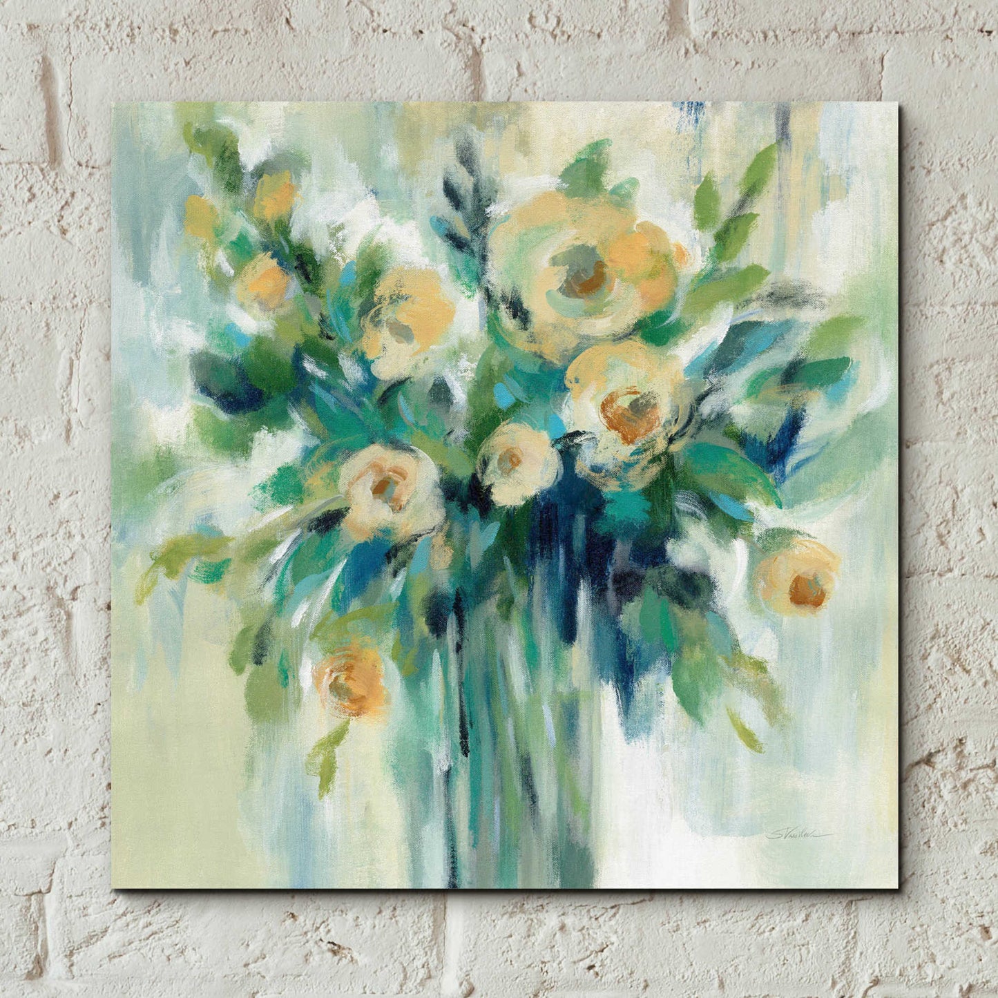 Epic Art 'Vase of Flowers' by Silvia Vassileva, Acrylic Glass Wall Art,12x12