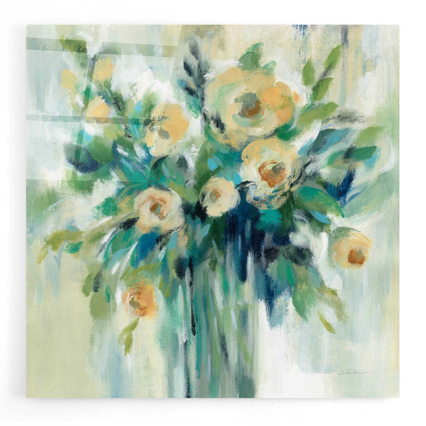 Epic Art 'Vase of Flowers' by Silvia Vassileva, Acrylic Glass Wall Art,12x12