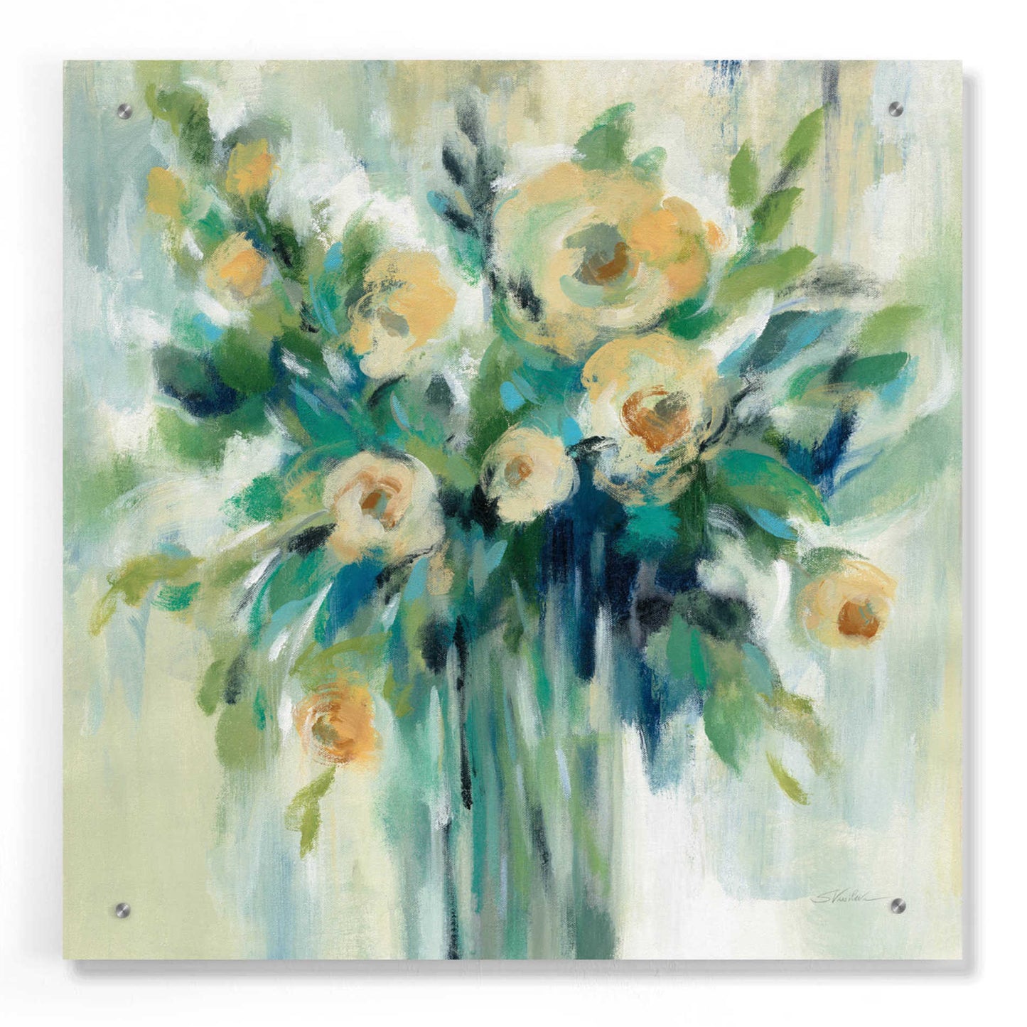 Epic Art 'Vase of Flowers' by Silvia Vassileva, Acrylic Glass Wall Art,24x24