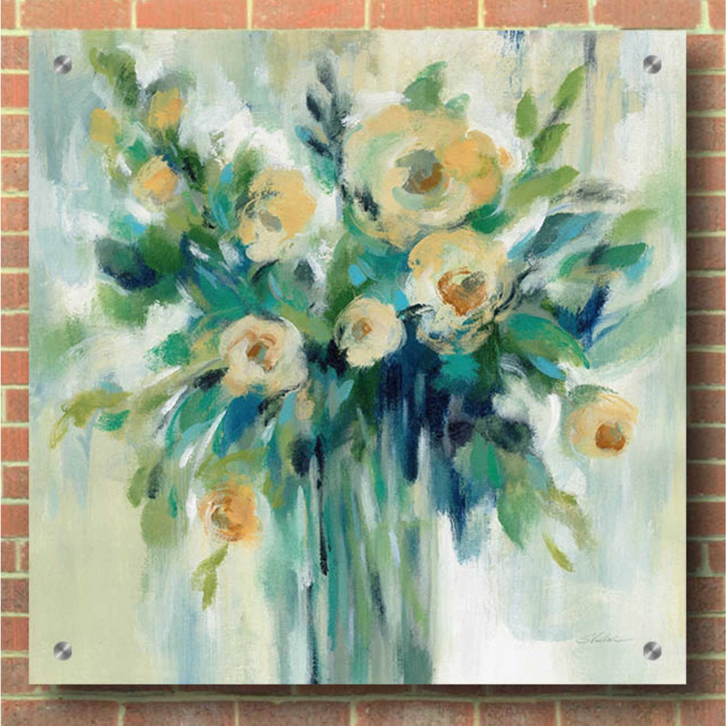 Epic Art 'Vase of Flowers' by Silvia Vassileva, Acrylic Glass Wall Art,36x36