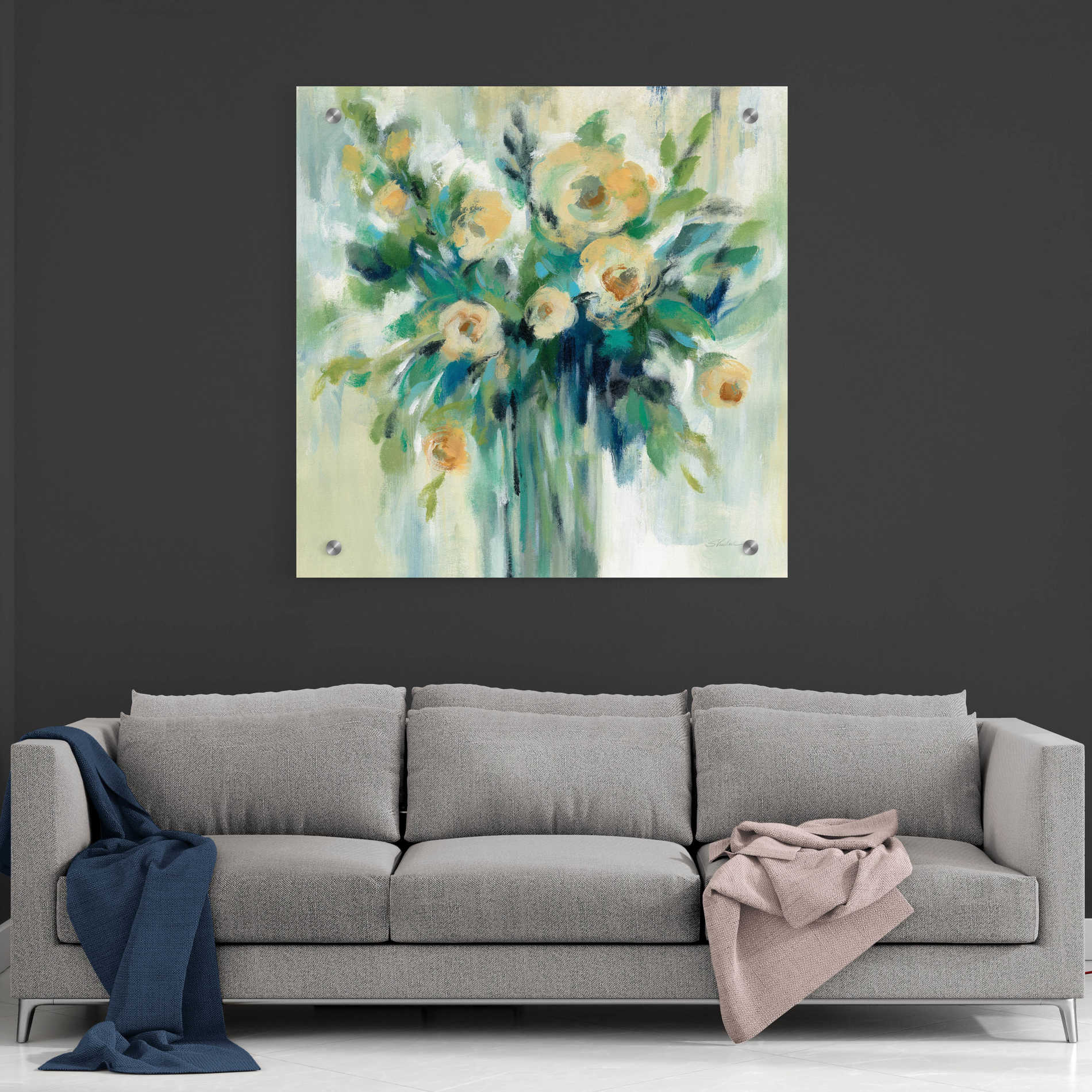 Epic Art 'Vase of Flowers' by Silvia Vassileva, Acrylic Glass Wall Art,36x36