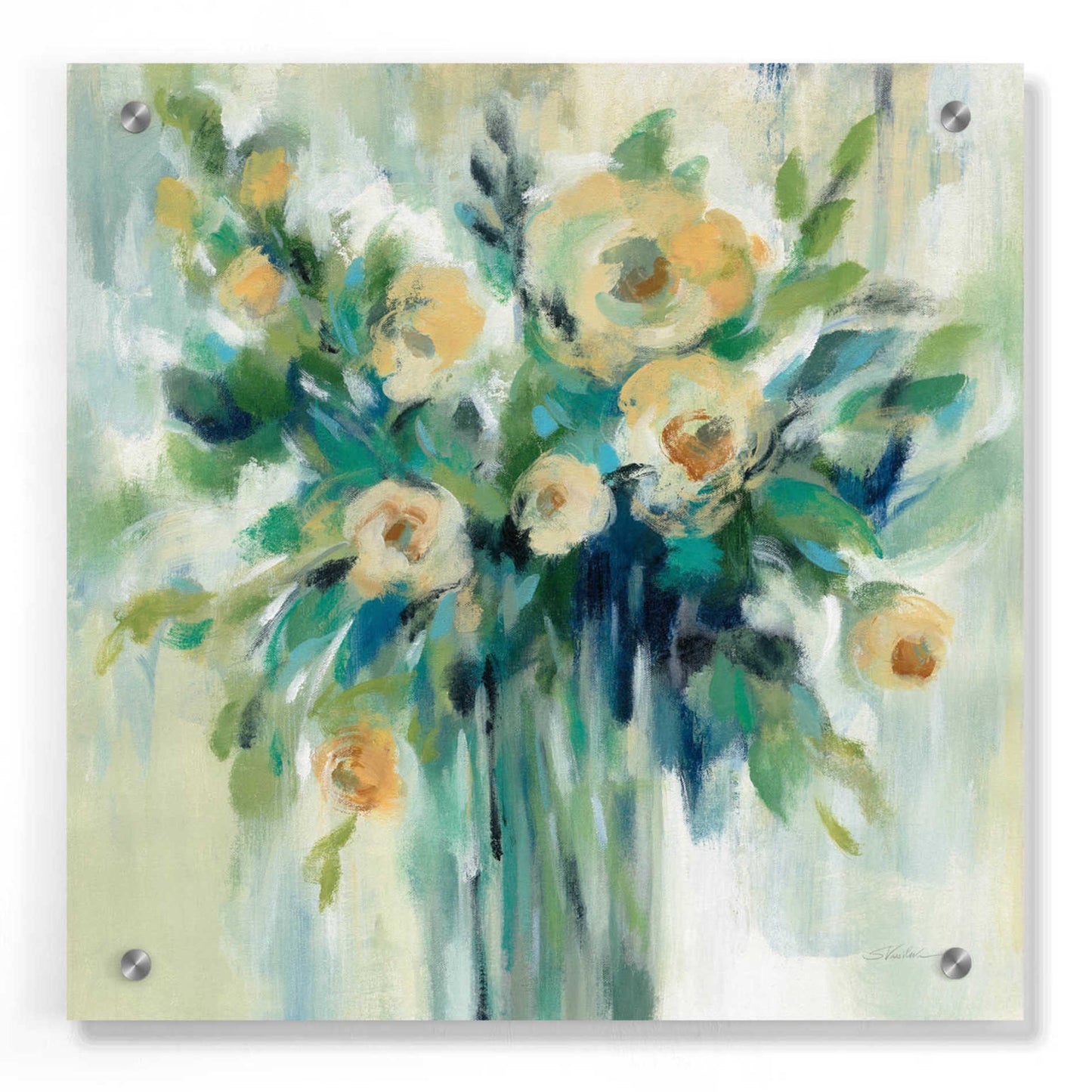 Epic Art 'Vase of Flowers' by Silvia Vassileva, Acrylic Glass Wall Art,36x36