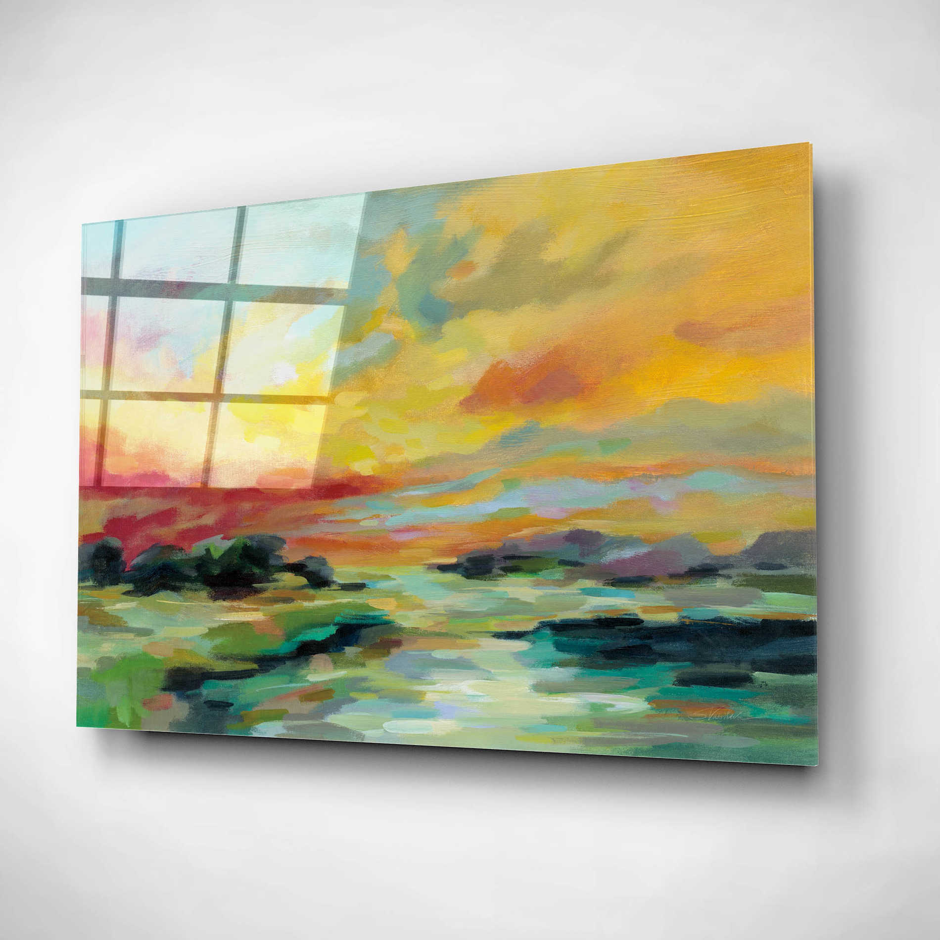 Epic Art 'July Sunset' by Silvia Vassileva, Acrylic Glass Wall Art,16x12