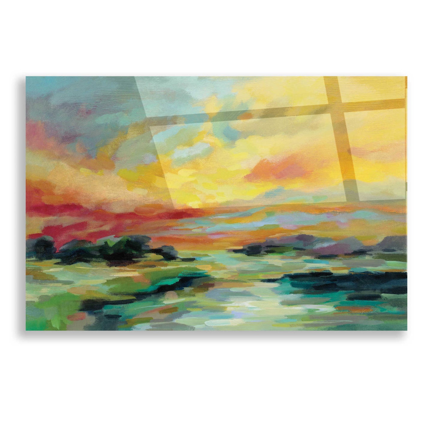 Epic Art 'July Sunset' by Silvia Vassileva, Acrylic Glass Wall Art,16x12