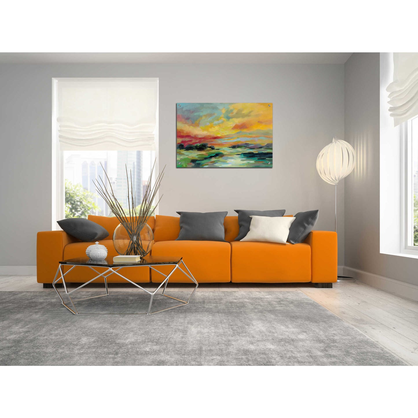 Epic Art 'July Sunset' by Silvia Vassileva, Acrylic Glass Wall Art,36x24