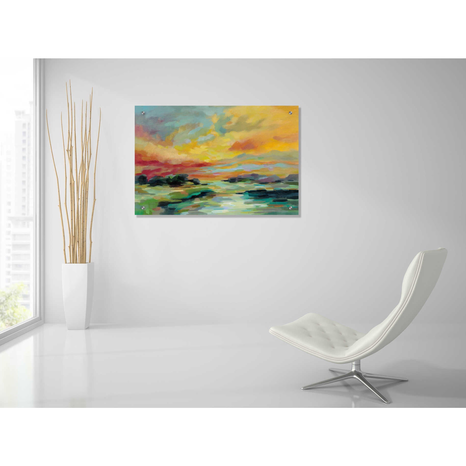 Epic Art 'July Sunset' by Silvia Vassileva, Acrylic Glass Wall Art,36x24