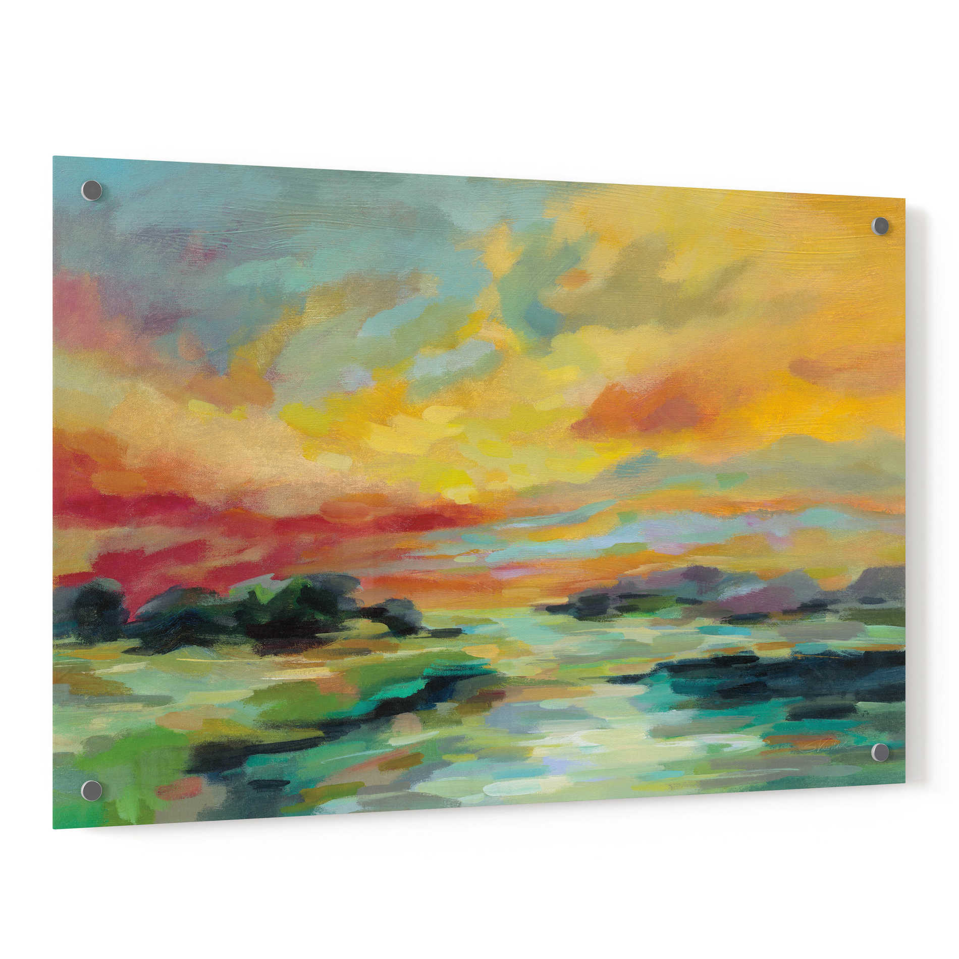 Epic Art 'July Sunset' by Silvia Vassileva, Acrylic Glass Wall Art,36x24