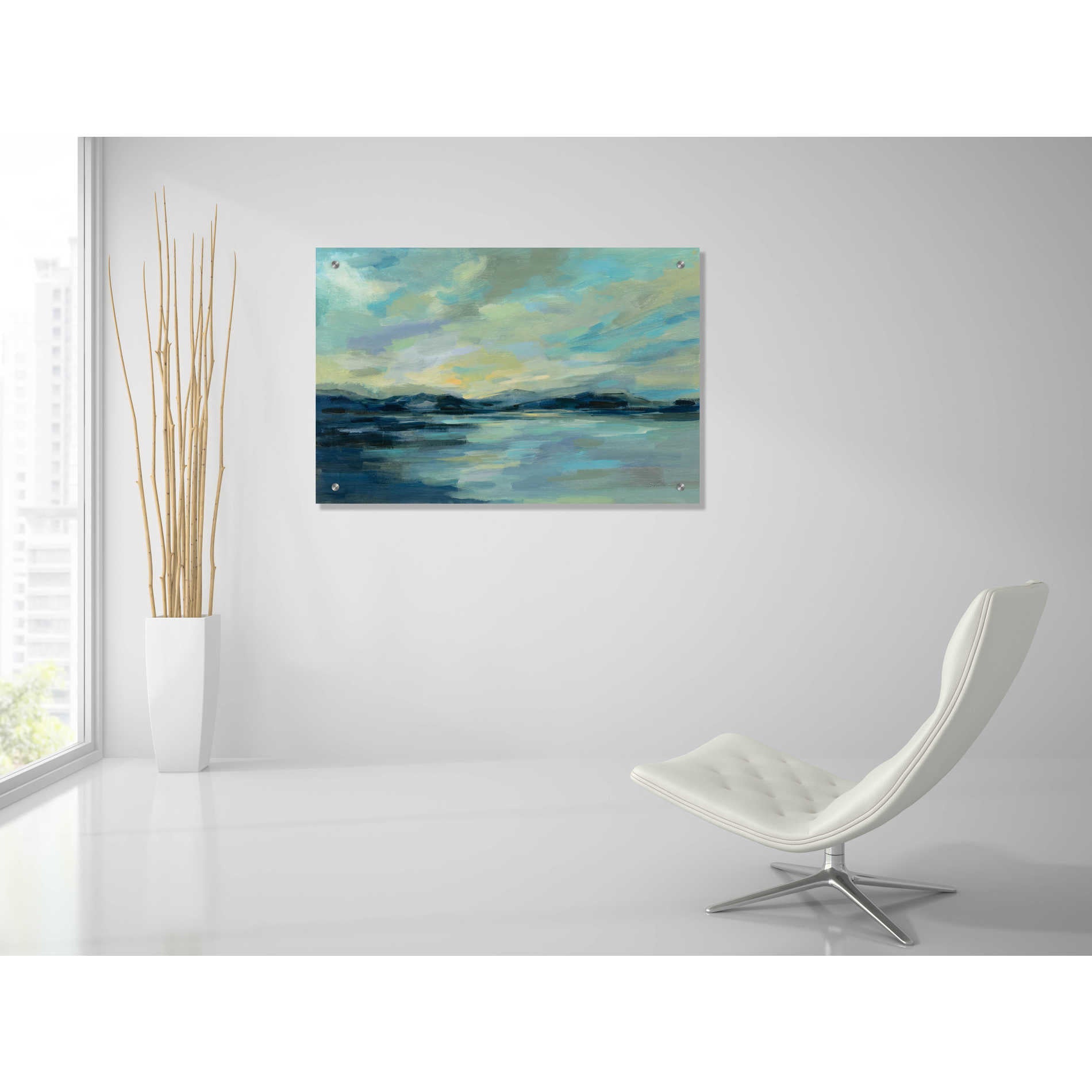 Epic Art 'Indigo Sea' by Silvia Vassileva, Acrylic Glass Wall Art,36x24