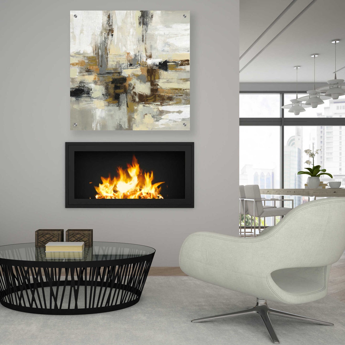 Epic Art 'Lava and Steam' by Silvia Vassileva, Acrylic Glass Wall Art,36x36