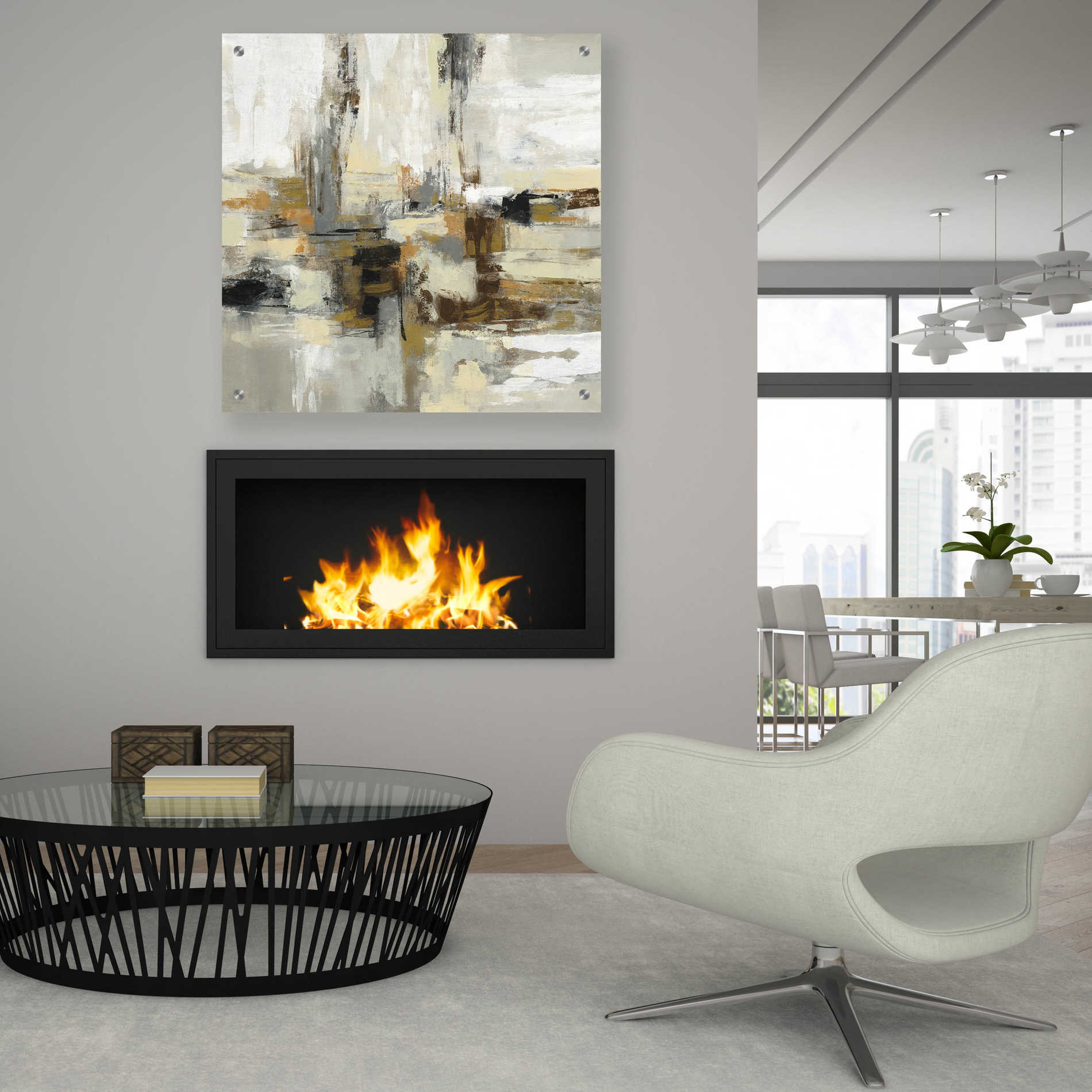 Epic Art 'Lava and Steam' by Silvia Vassileva, Acrylic Glass Wall Art,36x36