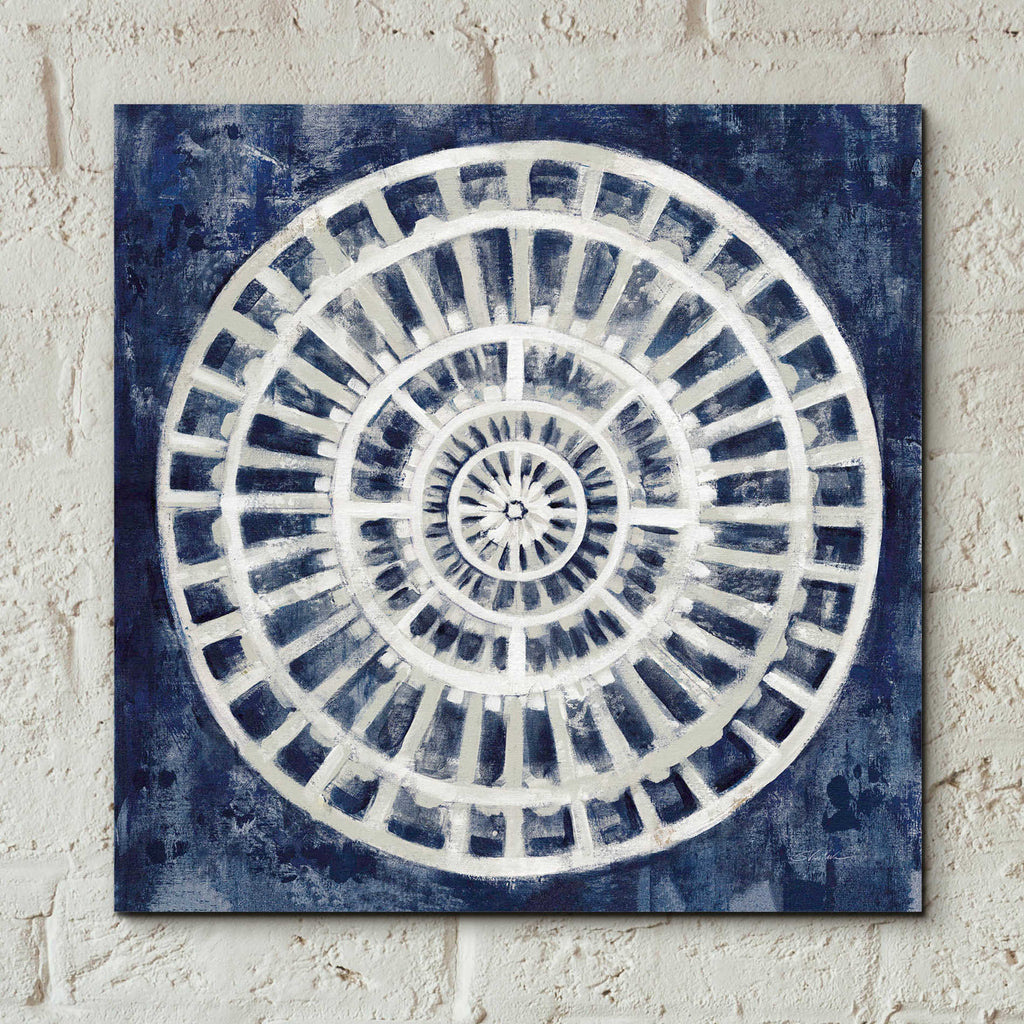 Epic Art 'Blue Textured Medallion' by Silvia Vassileva, Acrylic Glass Wall Art,12x12