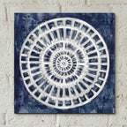 Epic Art 'Blue Textured Medallion' by Silvia Vassileva, Acrylic Glass Wall Art,12x12