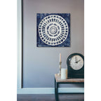 Epic Art 'Blue Textured Medallion' by Silvia Vassileva, Acrylic Glass Wall Art,24x24