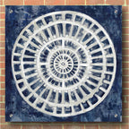 Epic Art 'Blue Textured Medallion' by Silvia Vassileva, Acrylic Glass Wall Art,36x36