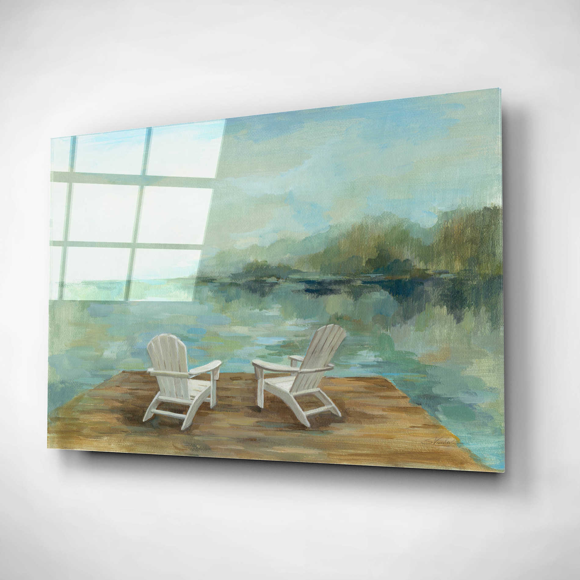 Epic Art 'Lakeside Retreat I no Wood' by Silvia Vassileva, Acrylic Glass Wall Art,16x12