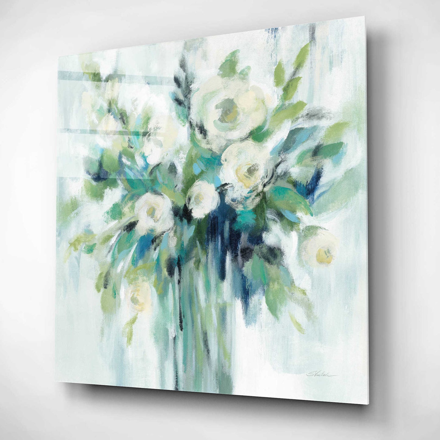 Epic Art 'Vase of Flowers Light' by Silvia Vassileva, Acrylic Glass Wall Art,12x12