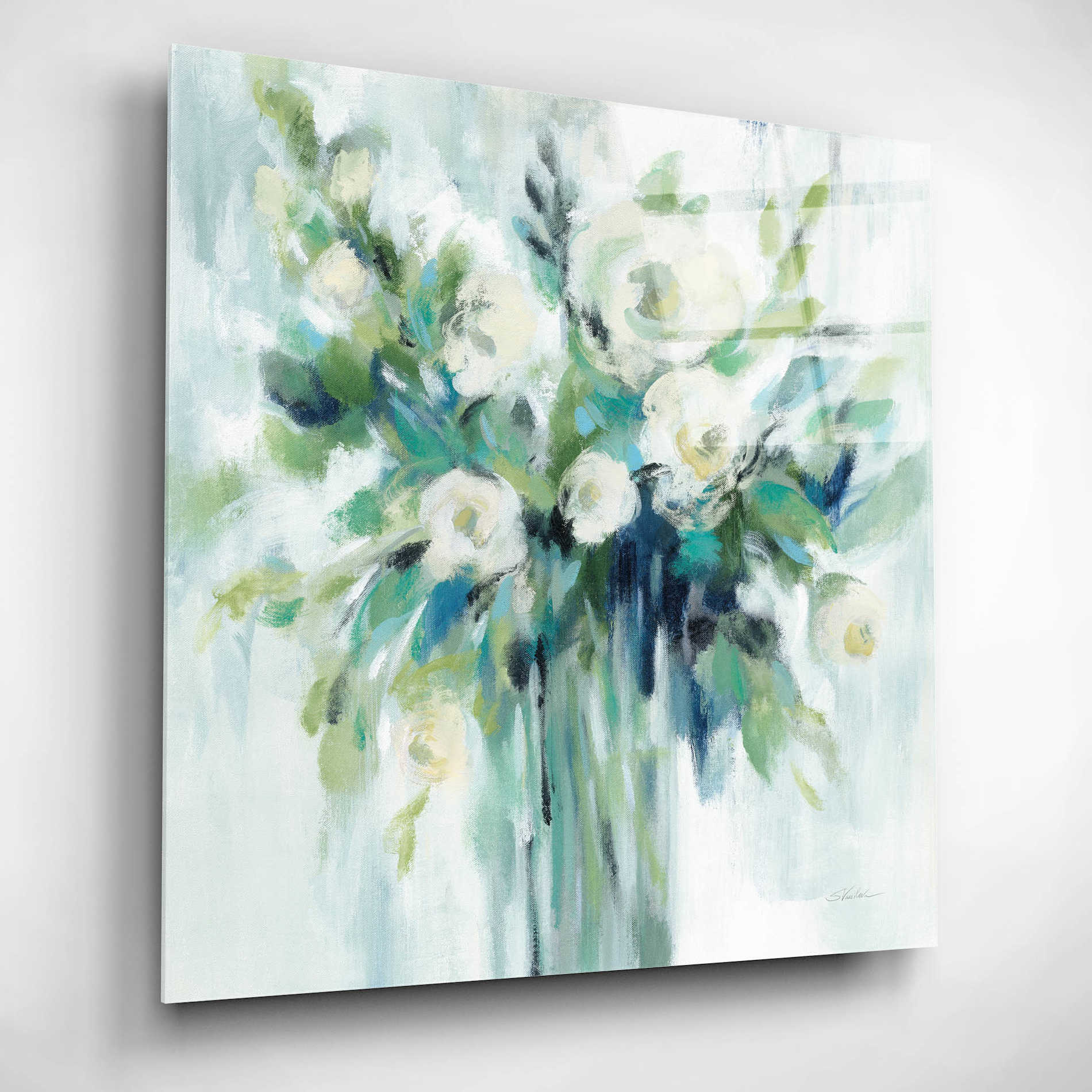 Epic Art 'Vase of Flowers Light' by Silvia Vassileva, Acrylic Glass Wall Art,12x12