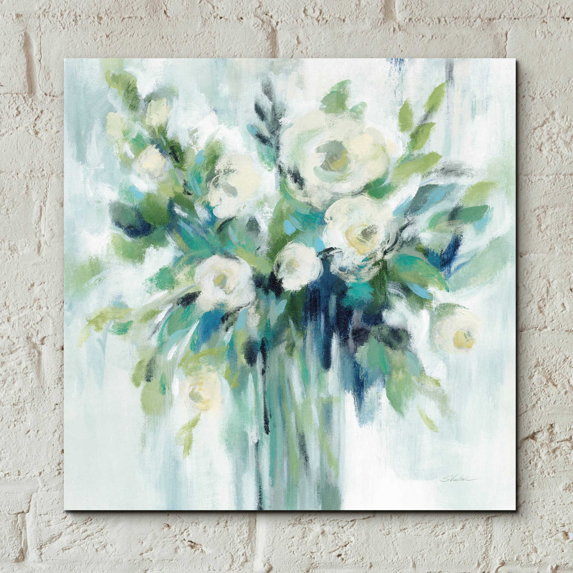 Epic Art 'Vase of Flowers Light' by Silvia Vassileva, Acrylic Glass Wall Art,12x12