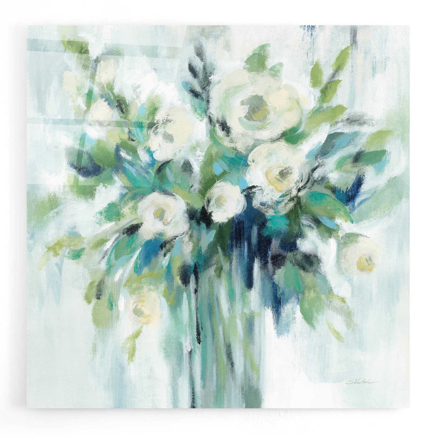 Epic Art 'Vase of Flowers Light' by Silvia Vassileva, Acrylic Glass Wall Art,12x12