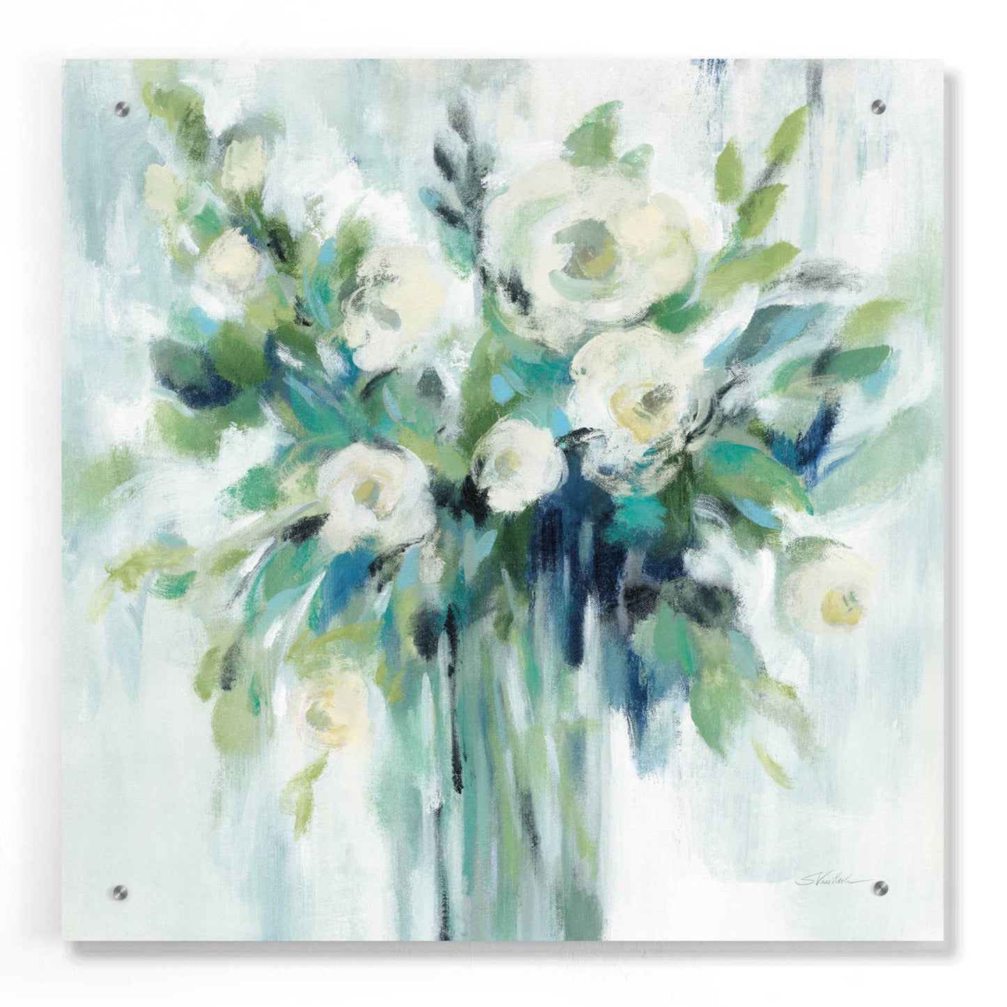 Epic Art 'Vase of Flowers Light' by Silvia Vassileva, Acrylic Glass Wall Art,24x24