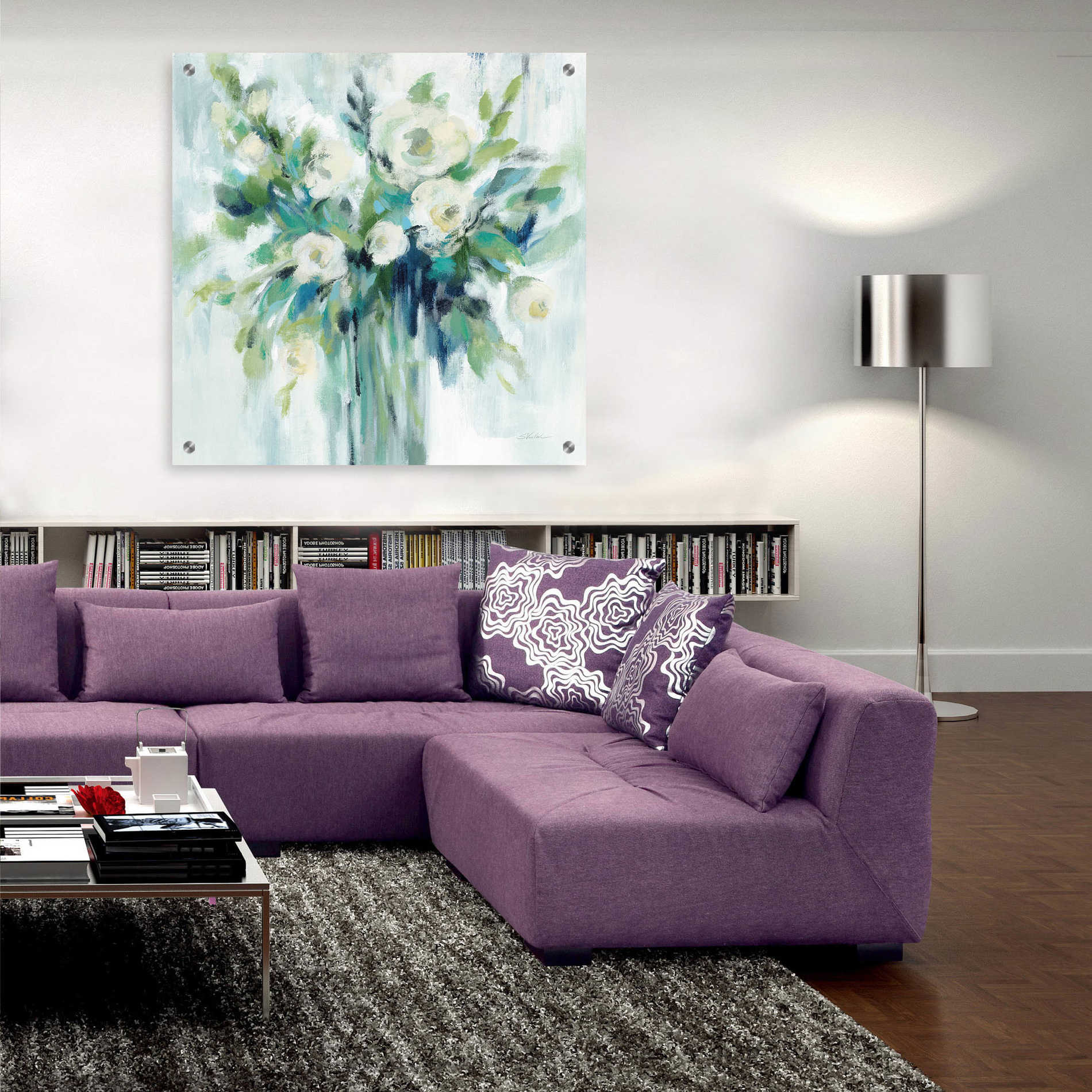 Epic Art 'Vase of Flowers Light' by Silvia Vassileva, Acrylic Glass Wall Art,36x36