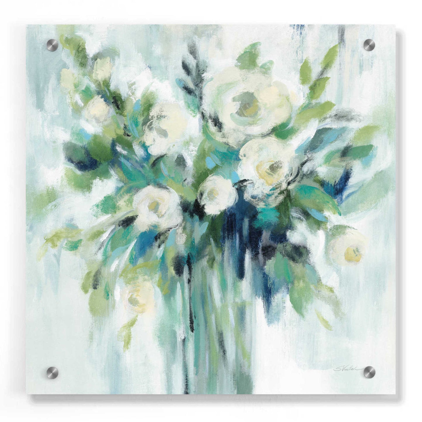 Epic Art 'Vase of Flowers Light' by Silvia Vassileva, Acrylic Glass Wall Art,36x36