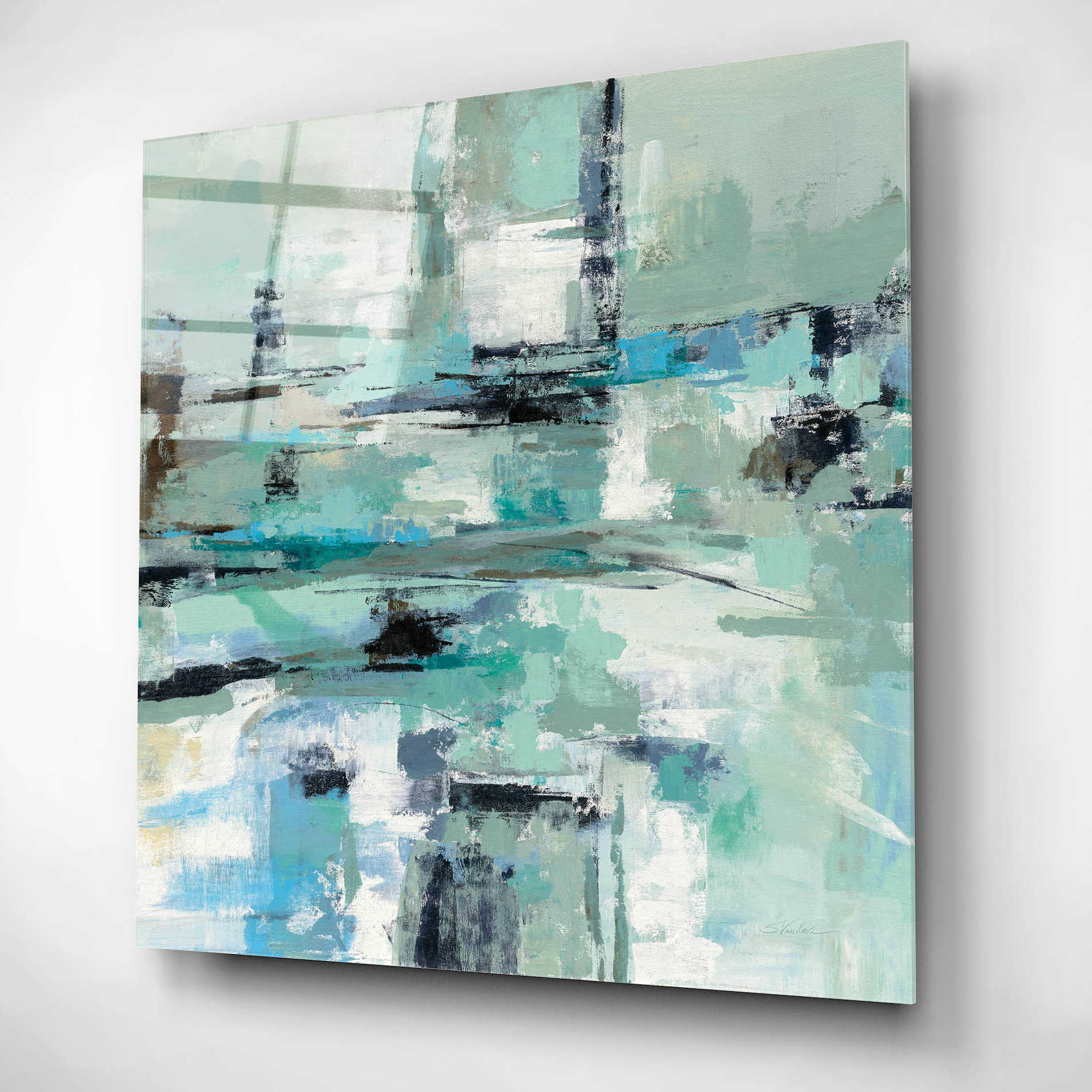 Epic Art 'Sage Sea Foam' by Silvia Vassileva, Acrylic Glass Wall Art,12x12