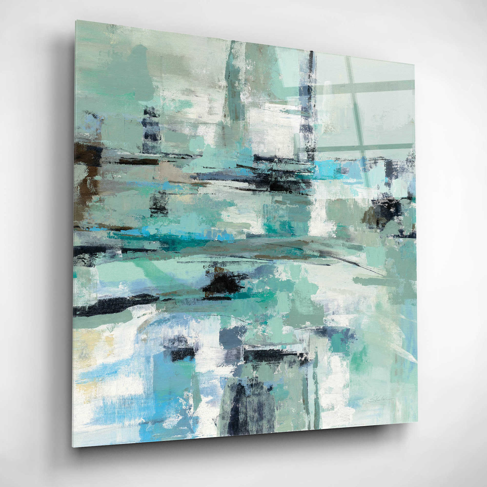 Epic Art 'Sage Sea Foam' by Silvia Vassileva, Acrylic Glass Wall Art,12x12