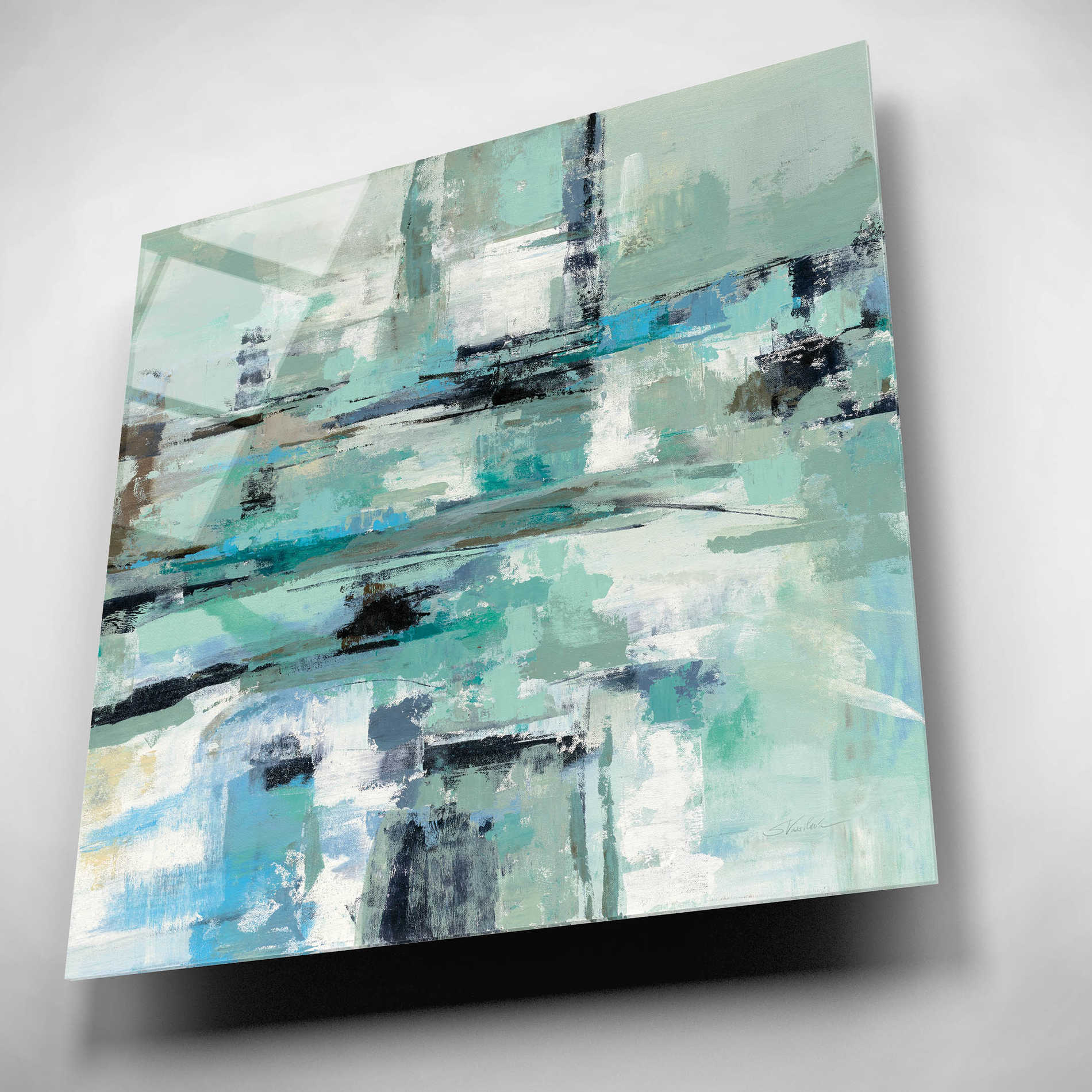 Epic Art 'Sage Sea Foam' by Silvia Vassileva, Acrylic Glass Wall Art,12x12