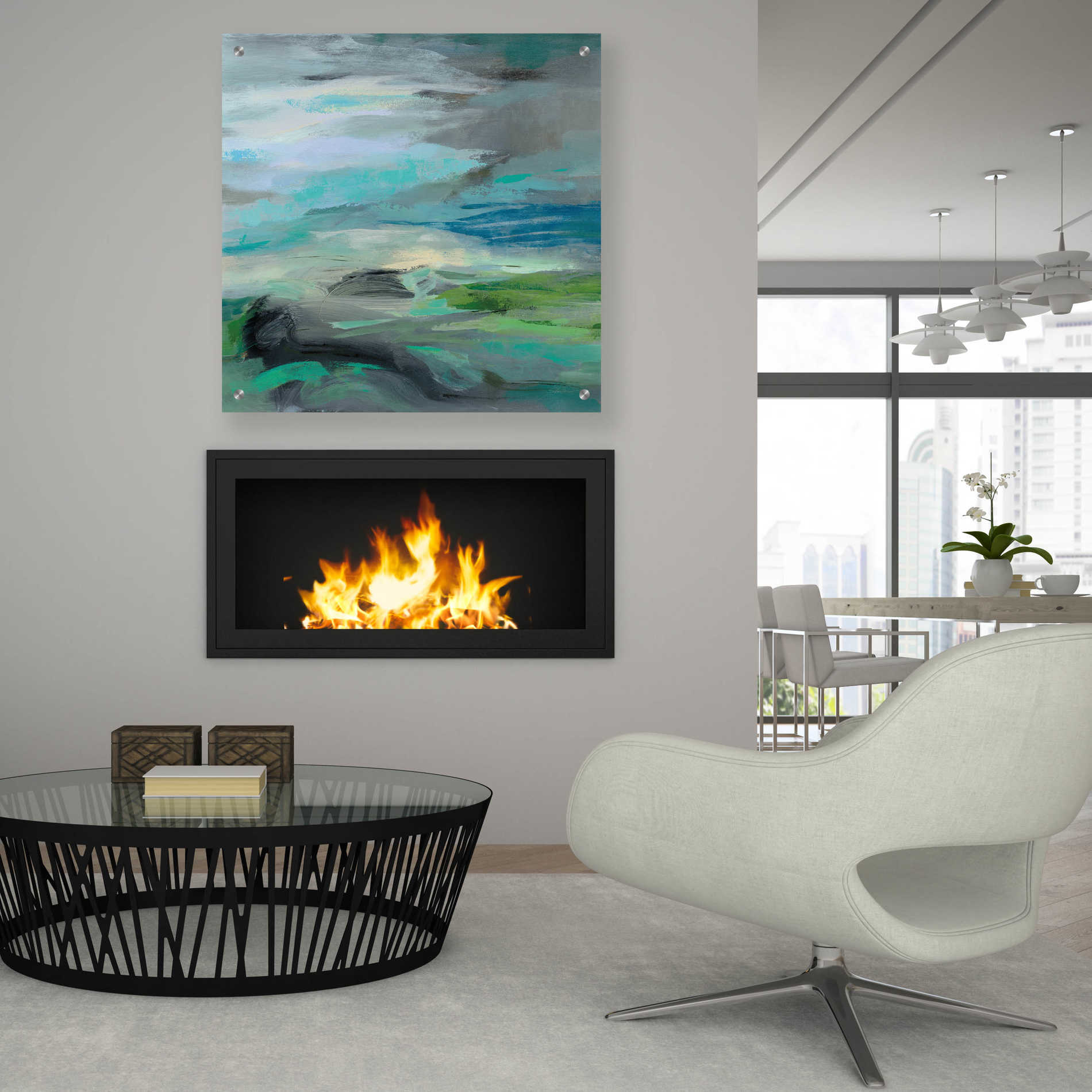 Epic Art 'Volcano Edge' by Silvia Vassileva, Acrylic Glass Wall Art,36x36