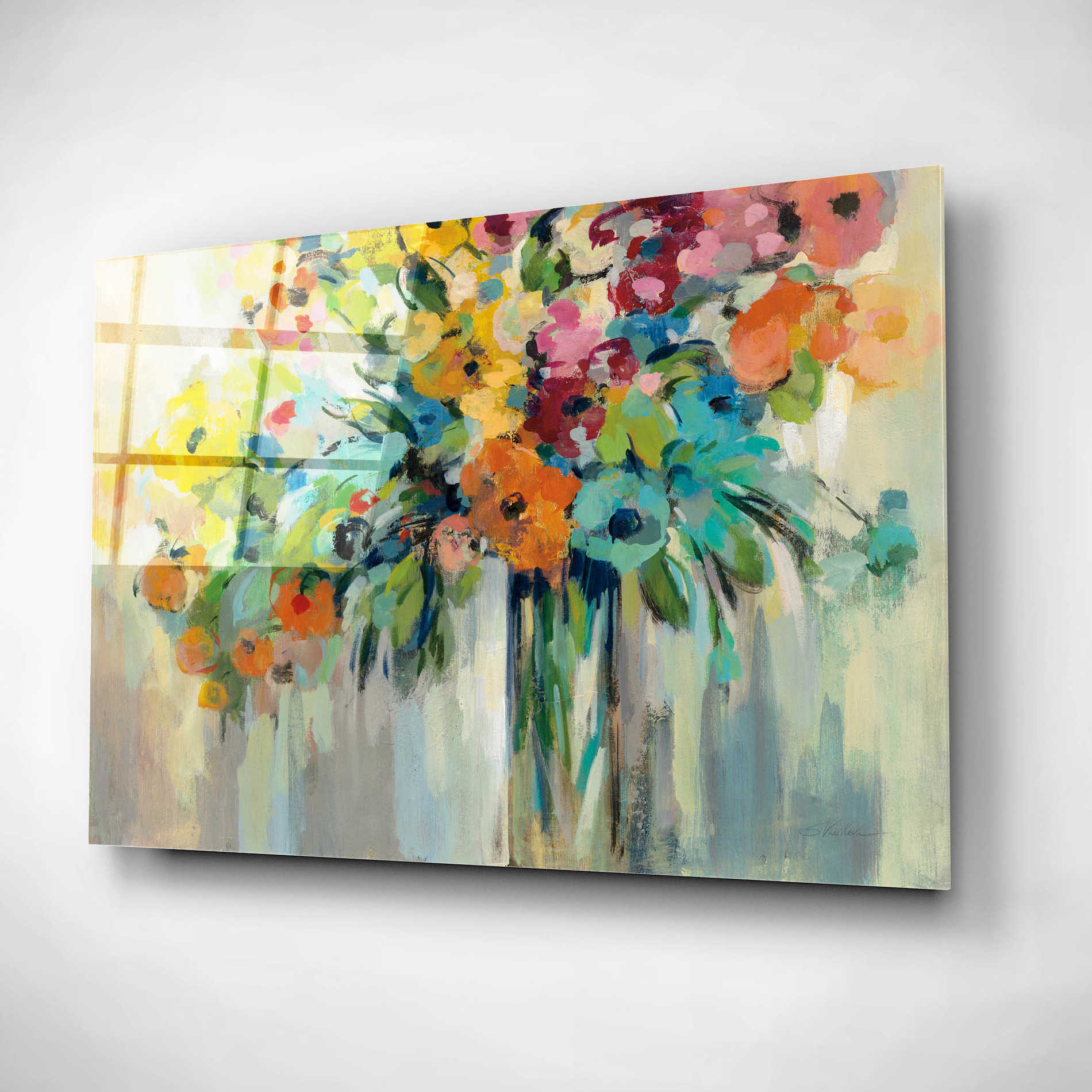 Epic Art 'Cloud of Flowers' by Silvia Vassileva, Acrylic Glass Wall Art,16x12