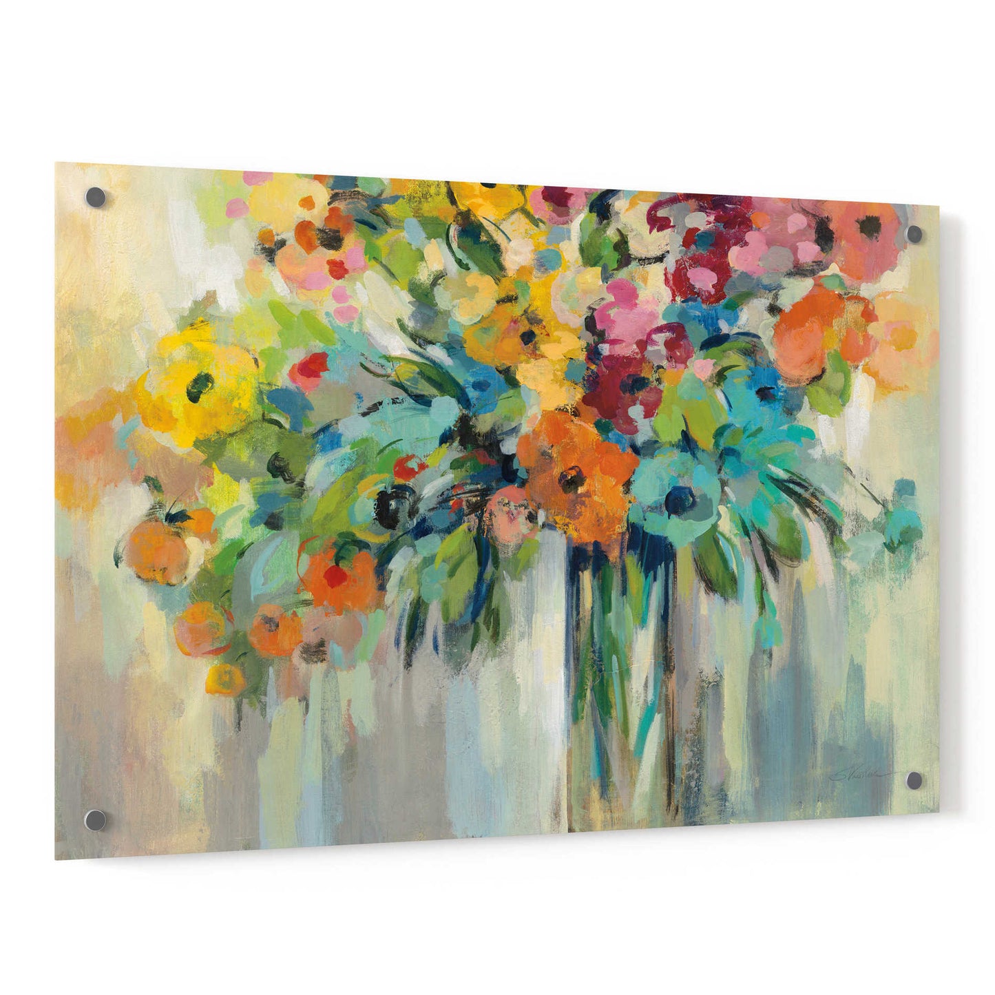 Epic Art 'Cloud of Flowers' by Silvia Vassileva, Acrylic Glass Wall Art,36x24