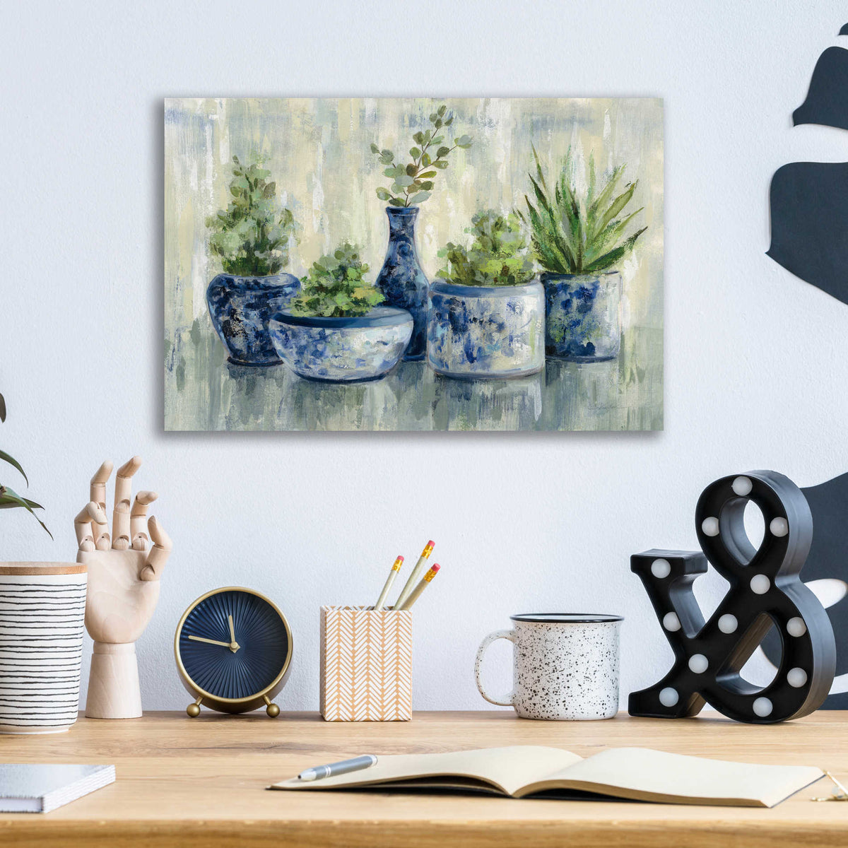 Epic Art 'Chinoiserie Plants' by Silvia Vassileva, Acrylic Glass Wall Art,16x12