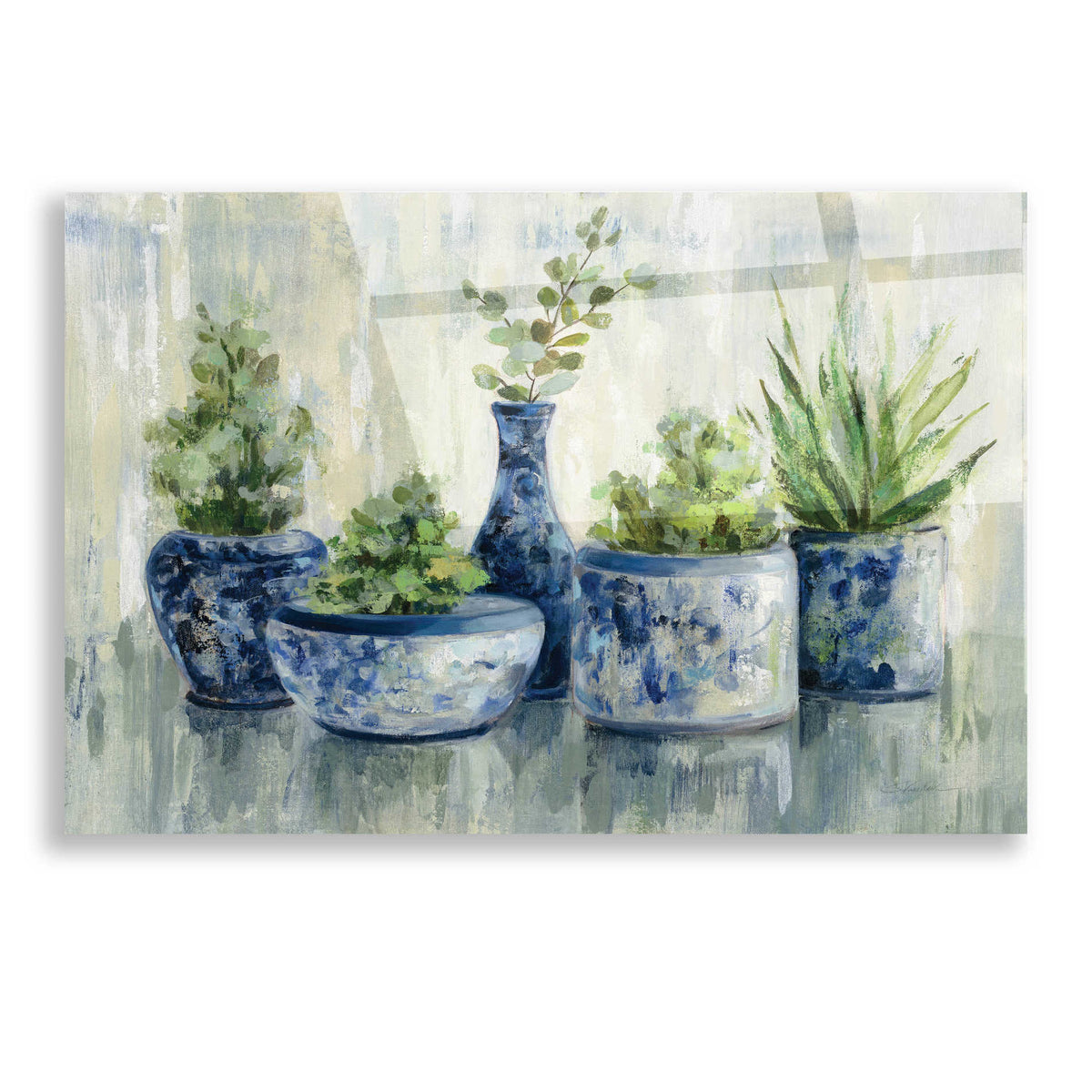 Epic Art 'Chinoiserie Plants' by Silvia Vassileva, Acrylic Glass Wall Art