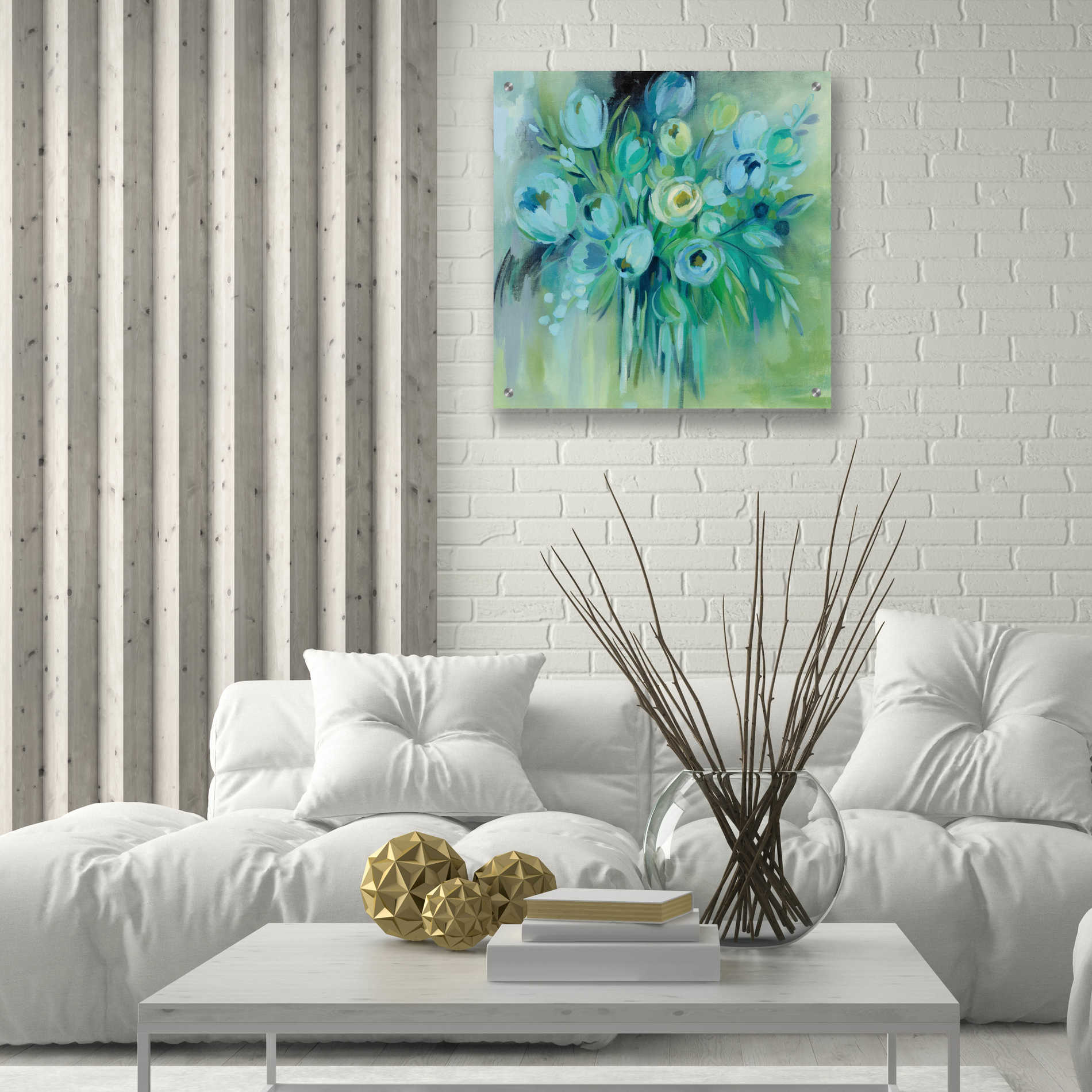 Epic Art 'Aurora Borealis Florals' by Silvia Vassileva, Acrylic Glass Wall Art,24x24