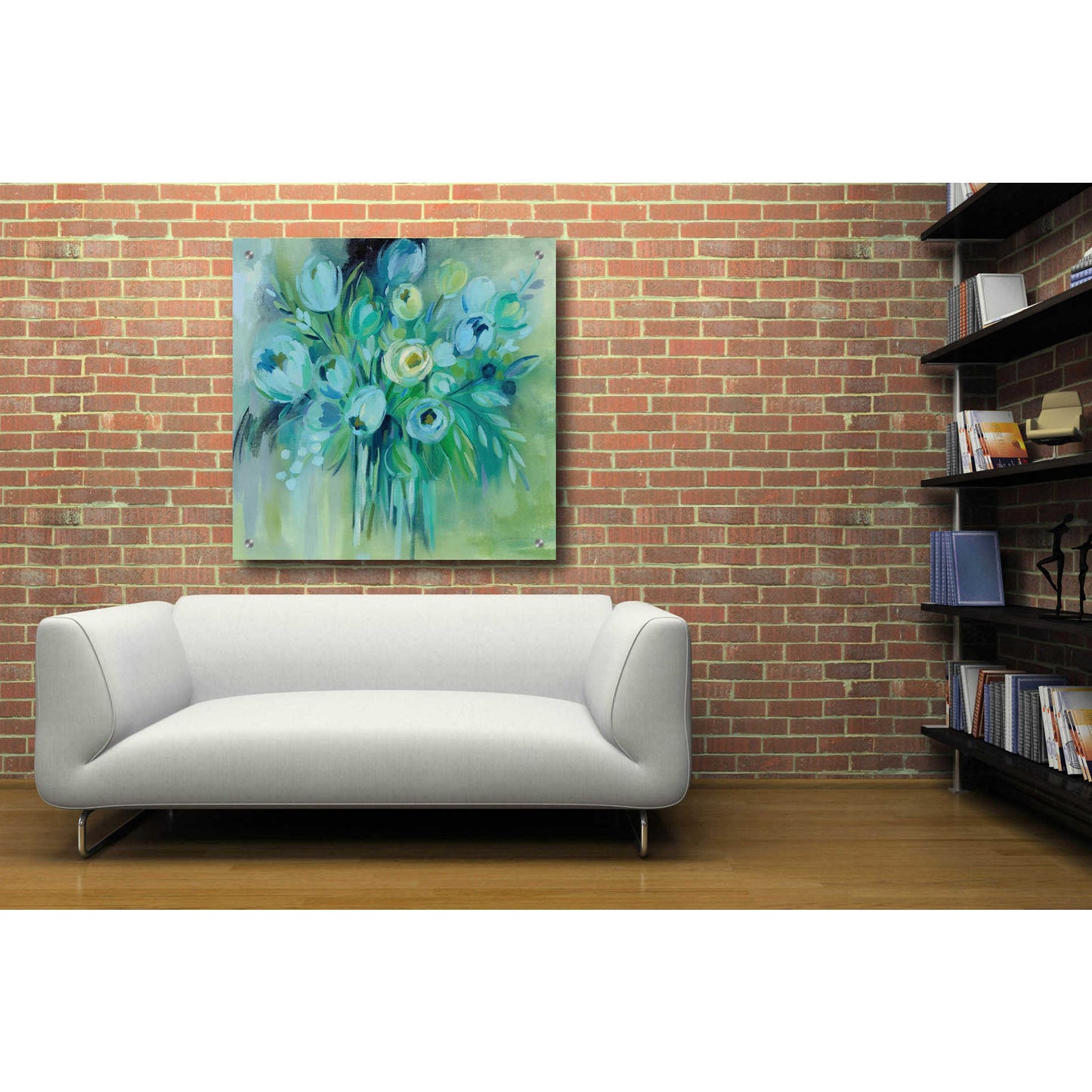 Epic Art 'Aurora Borealis Florals' by Silvia Vassileva, Acrylic Glass Wall Art,36x36