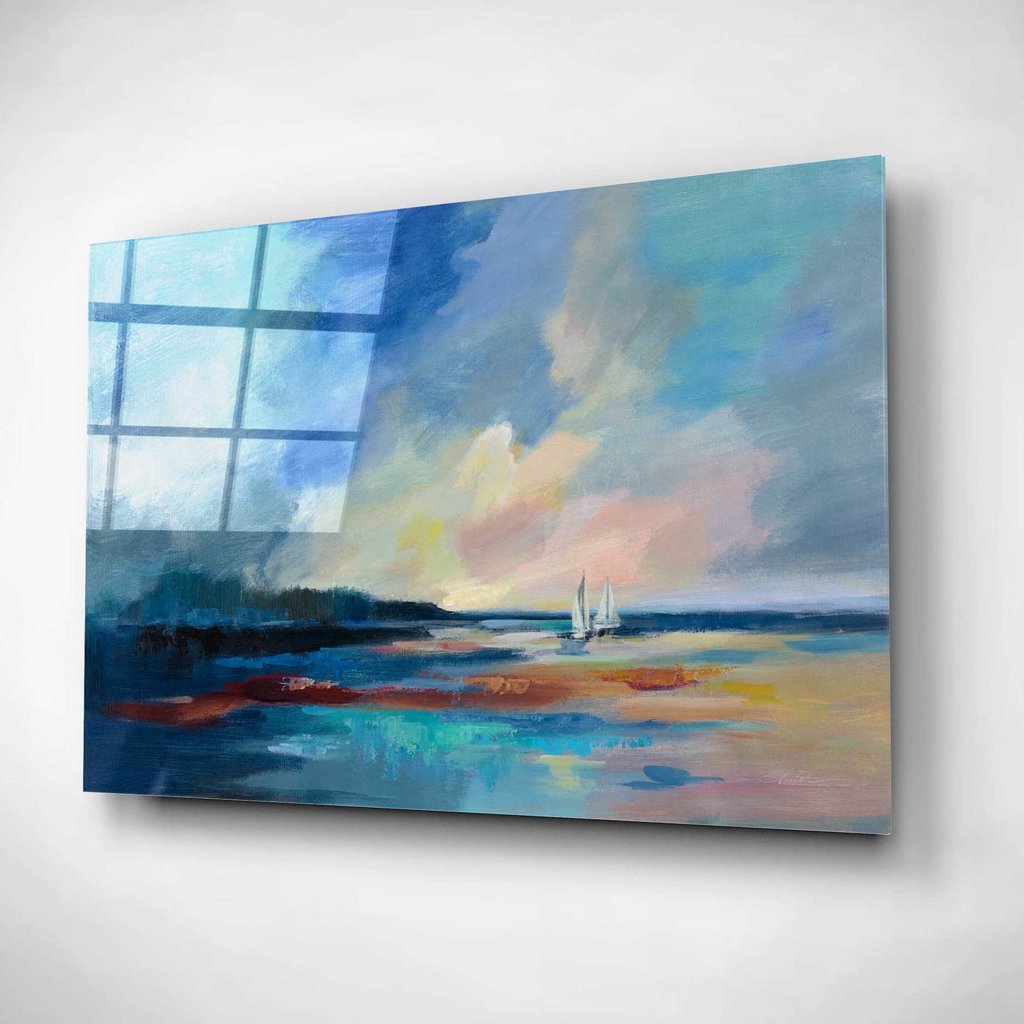 Epic Art 'Ultramarine Sea and Sky' by Silvia Vassileva, Acrylic Glass Wall Art,16x12