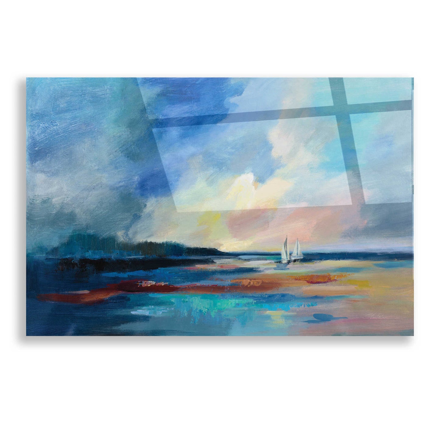 Epic Art 'Ultramarine Sea and Sky' by Silvia Vassileva, Acrylic Glass Wall Art,16x12