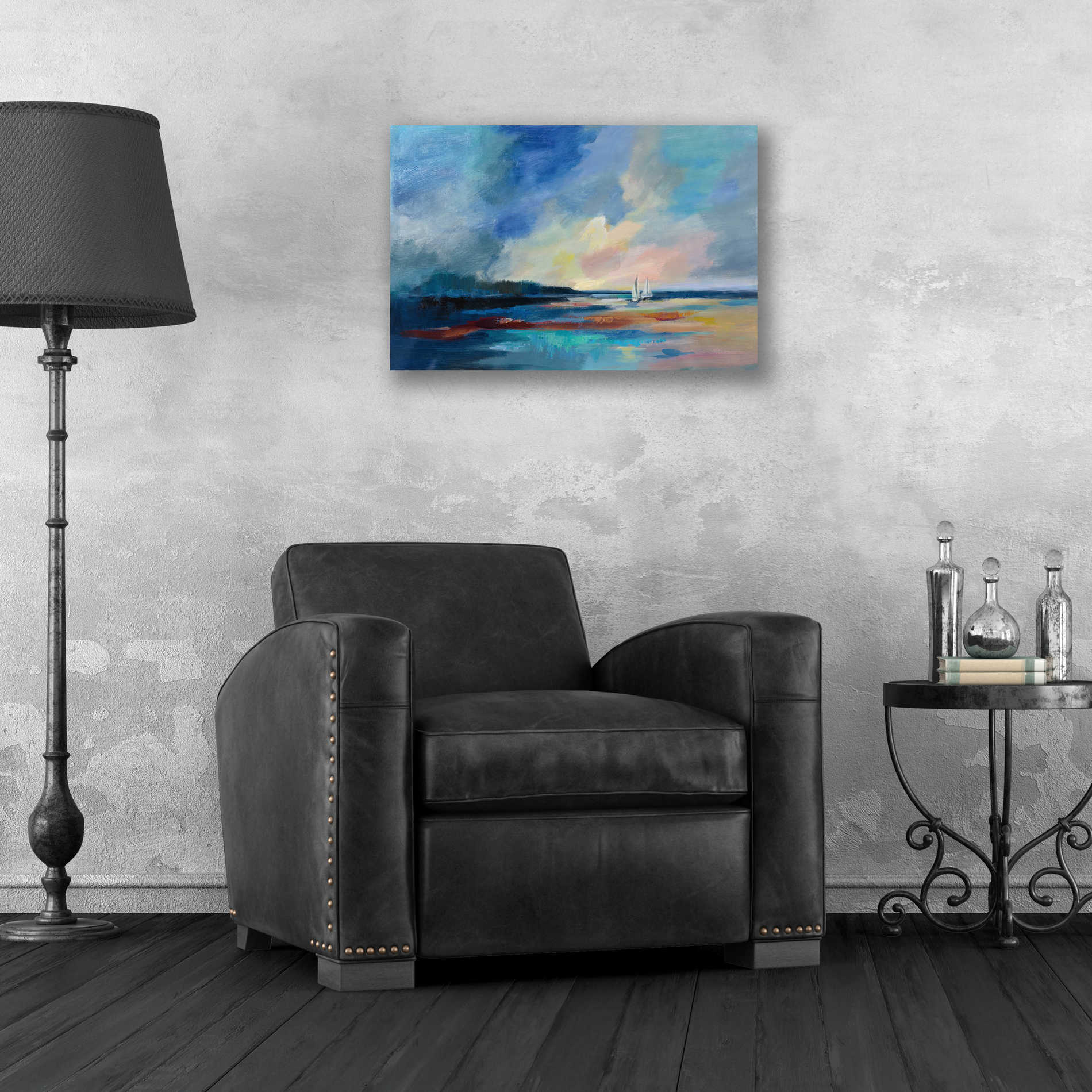 Epic Art 'Ultramarine Sea and Sky' by Silvia Vassileva, Acrylic Glass Wall Art,24x16