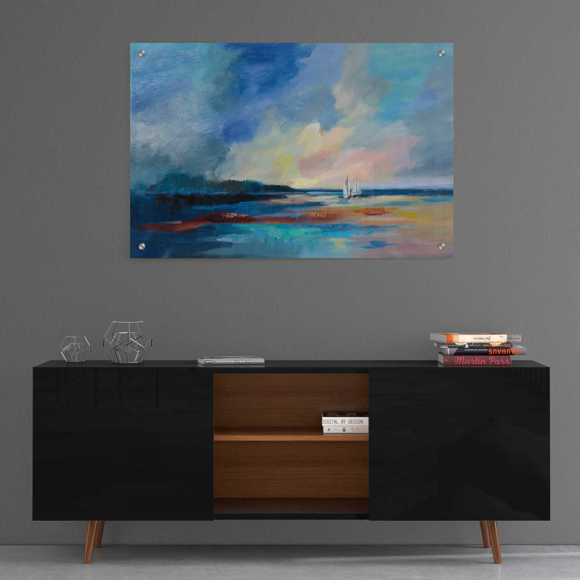 Epic Art 'Ultramarine Sea and Sky' by Silvia Vassileva, Acrylic Glass Wall Art,36x24