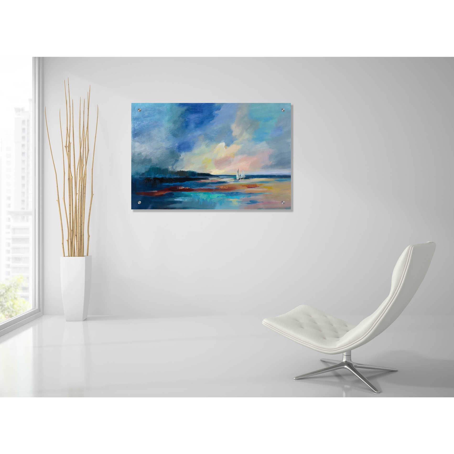 Epic Art 'Ultramarine Sea and Sky' by Silvia Vassileva, Acrylic Glass Wall Art,36x24