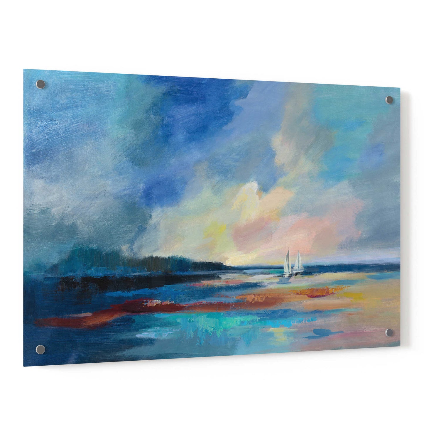 Epic Art 'Ultramarine Sea and Sky' by Silvia Vassileva, Acrylic Glass Wall Art,36x24