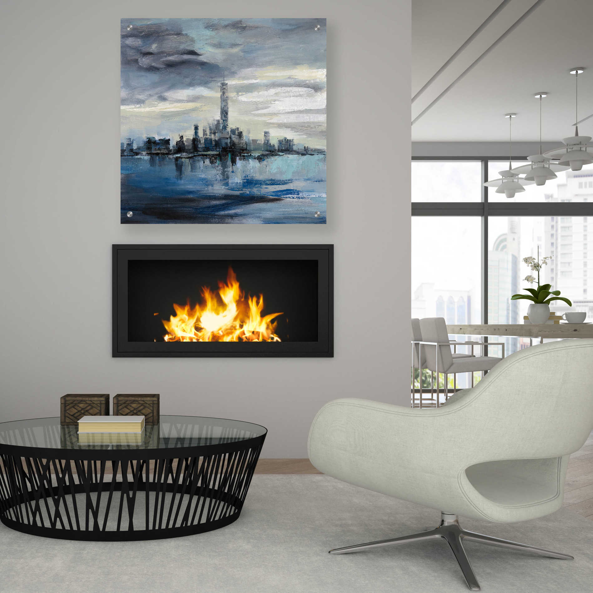 Epic Art 'Manhattan Winter' by Silvia Vassileva, Acrylic Glass Wall Art,36x36