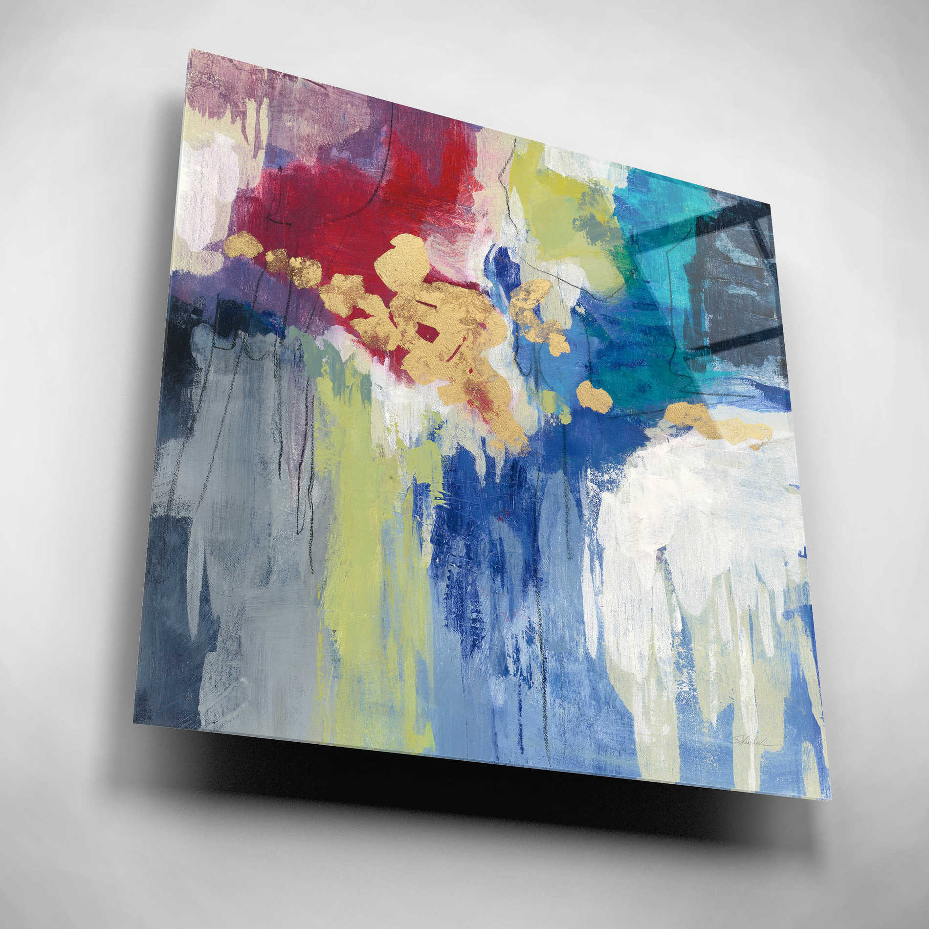 Epic Art 'Sparkle Abstract III' by Silvia Vassileva, Acrylic Glass Wall Art,12x12