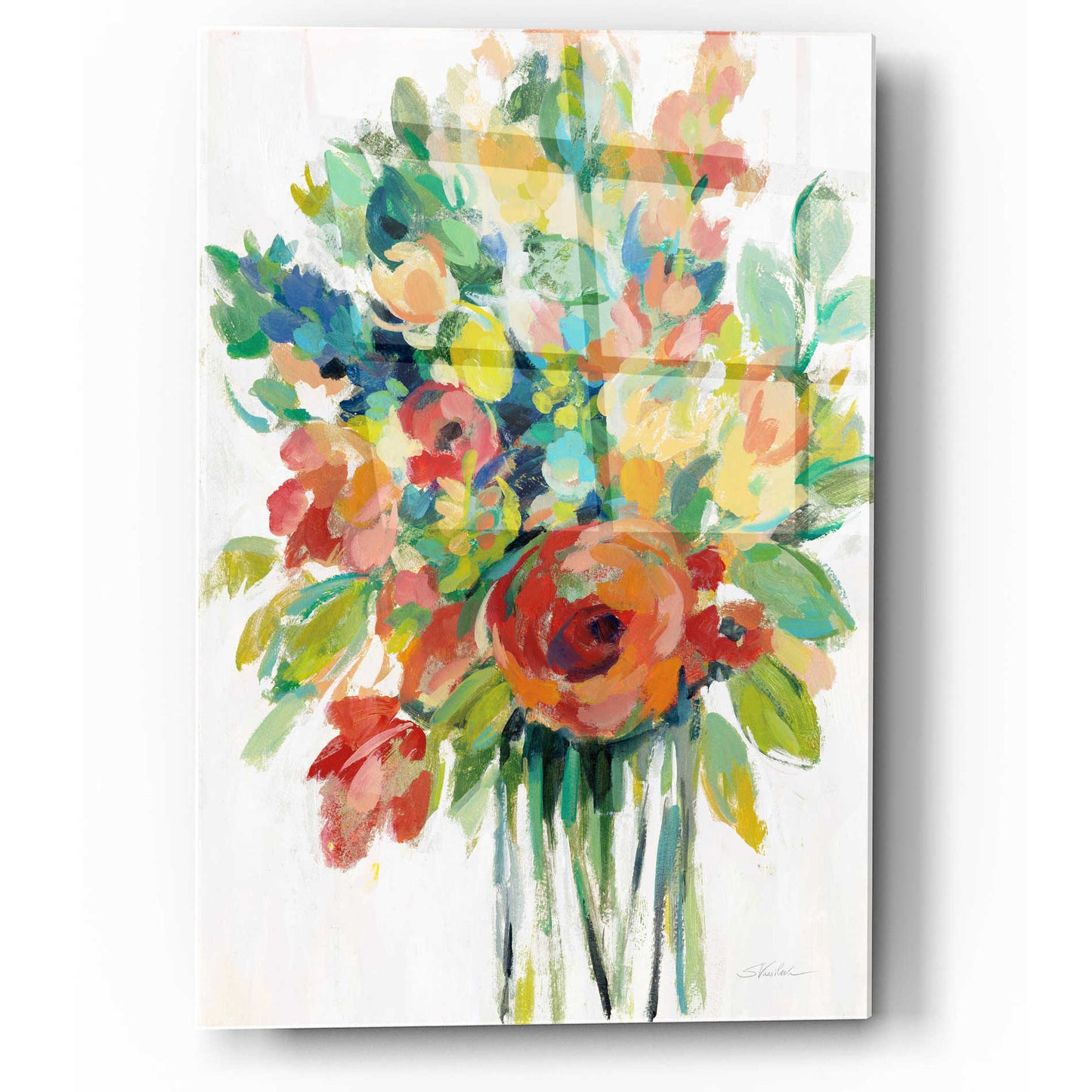 Epic Art 'Earthy Colors Bouquet I White' by Silvia Vassileva, Acrylic Glass Wall Art,12x16