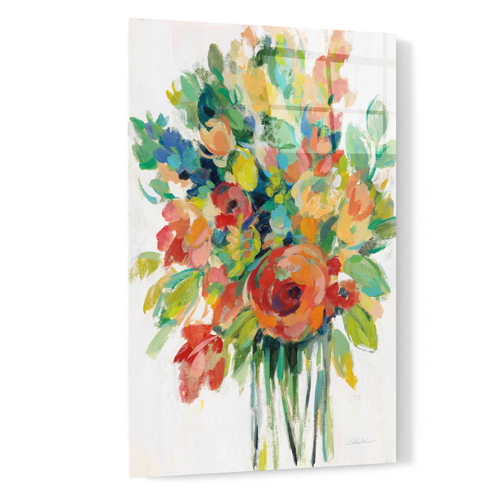 Epic Art 'Earthy Colors Bouquet I White' by Silvia Vassileva, Acrylic Glass Wall Art,16x24