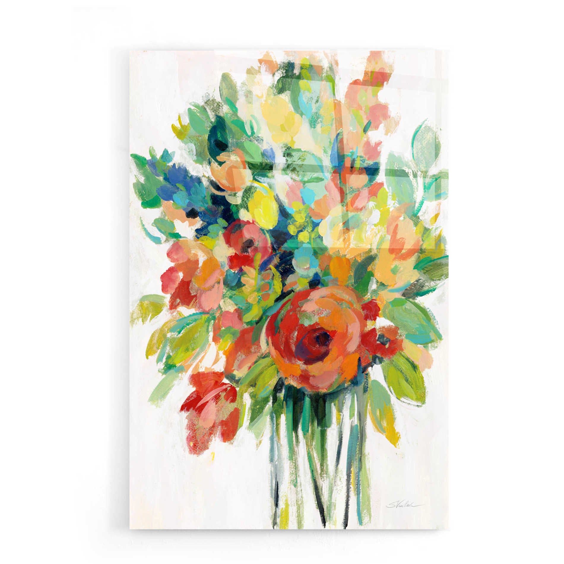 Epic Art 'Earthy Colors Bouquet I White' by Silvia Vassileva, Acrylic Glass Wall Art,16x24