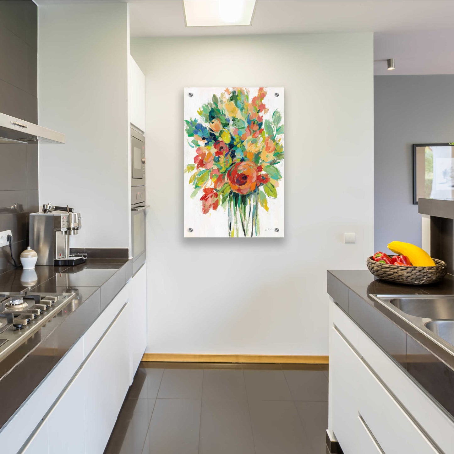 Epic Art 'Earthy Colors Bouquet I White' by Silvia Vassileva, Acrylic Glass Wall Art,24x36
