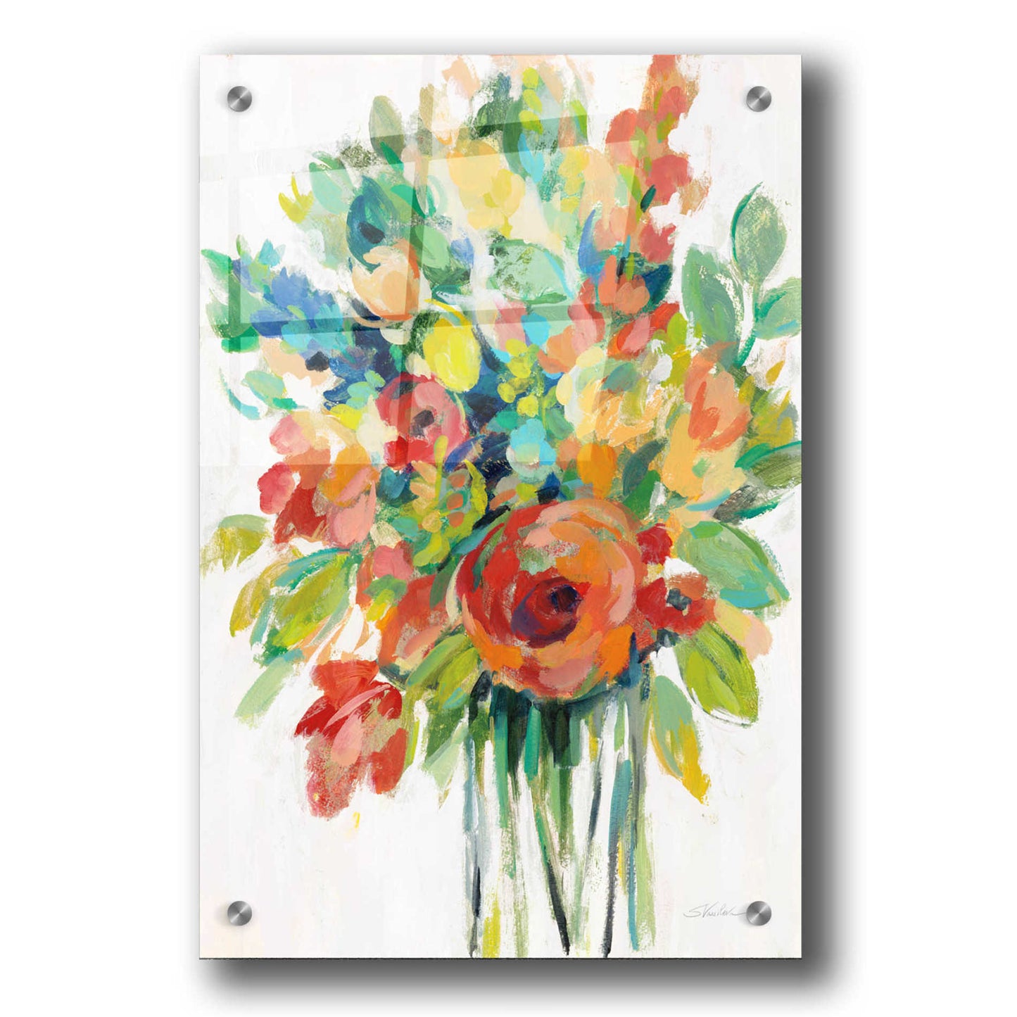 Epic Art 'Earthy Colors Bouquet I White' by Silvia Vassileva, Acrylic Glass Wall Art,24x36